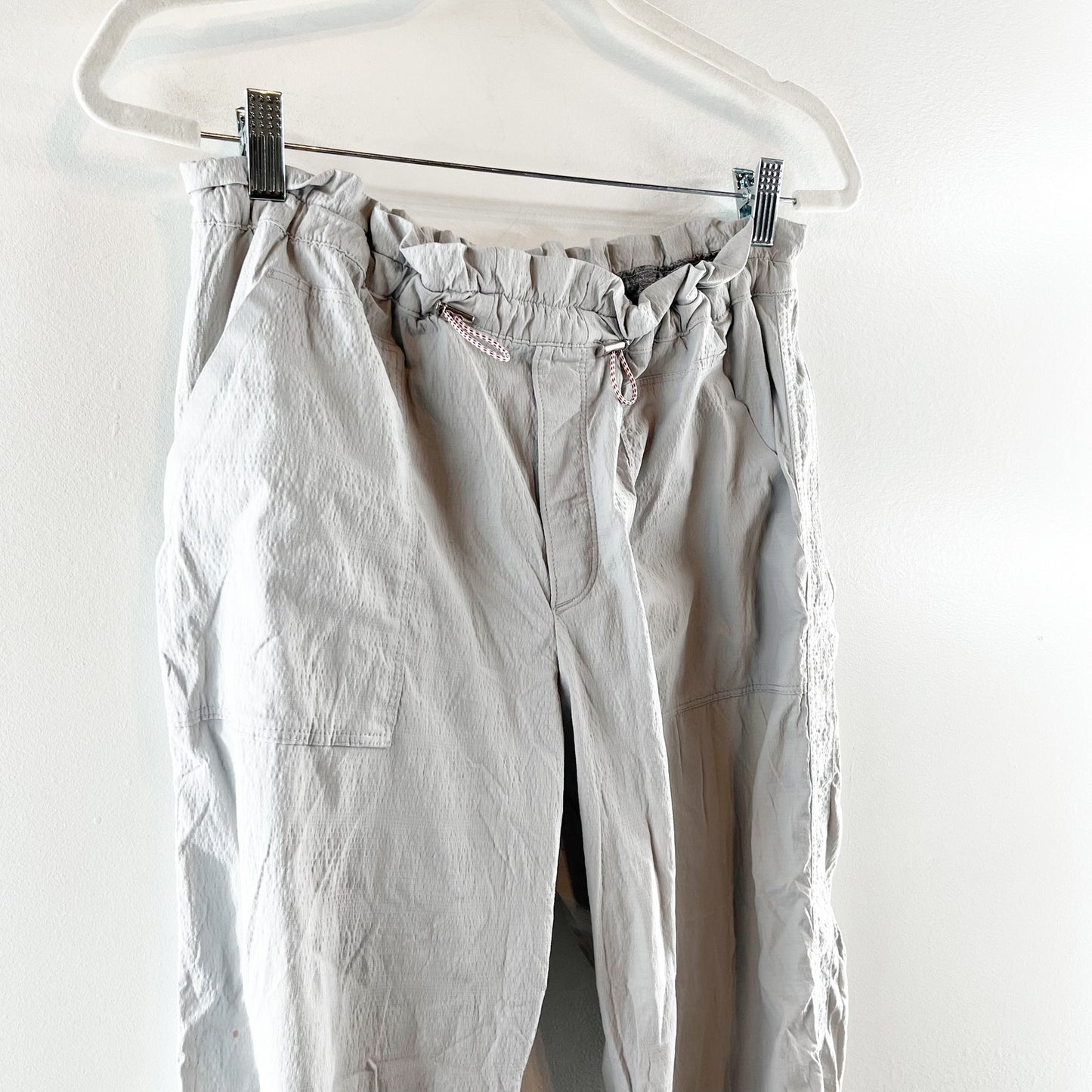 Athleta Pull On Trekkie Paper Bag Ankle Pants Galactic Grey 12