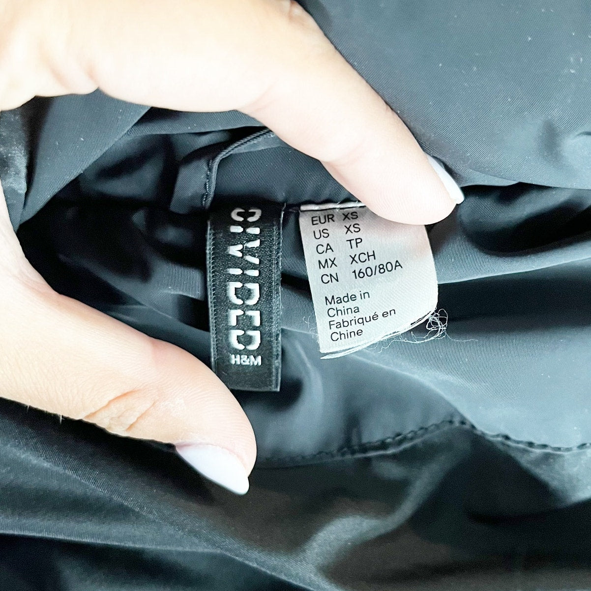 Divided H&M Cropped Full Zip Puffer Vest Black XS