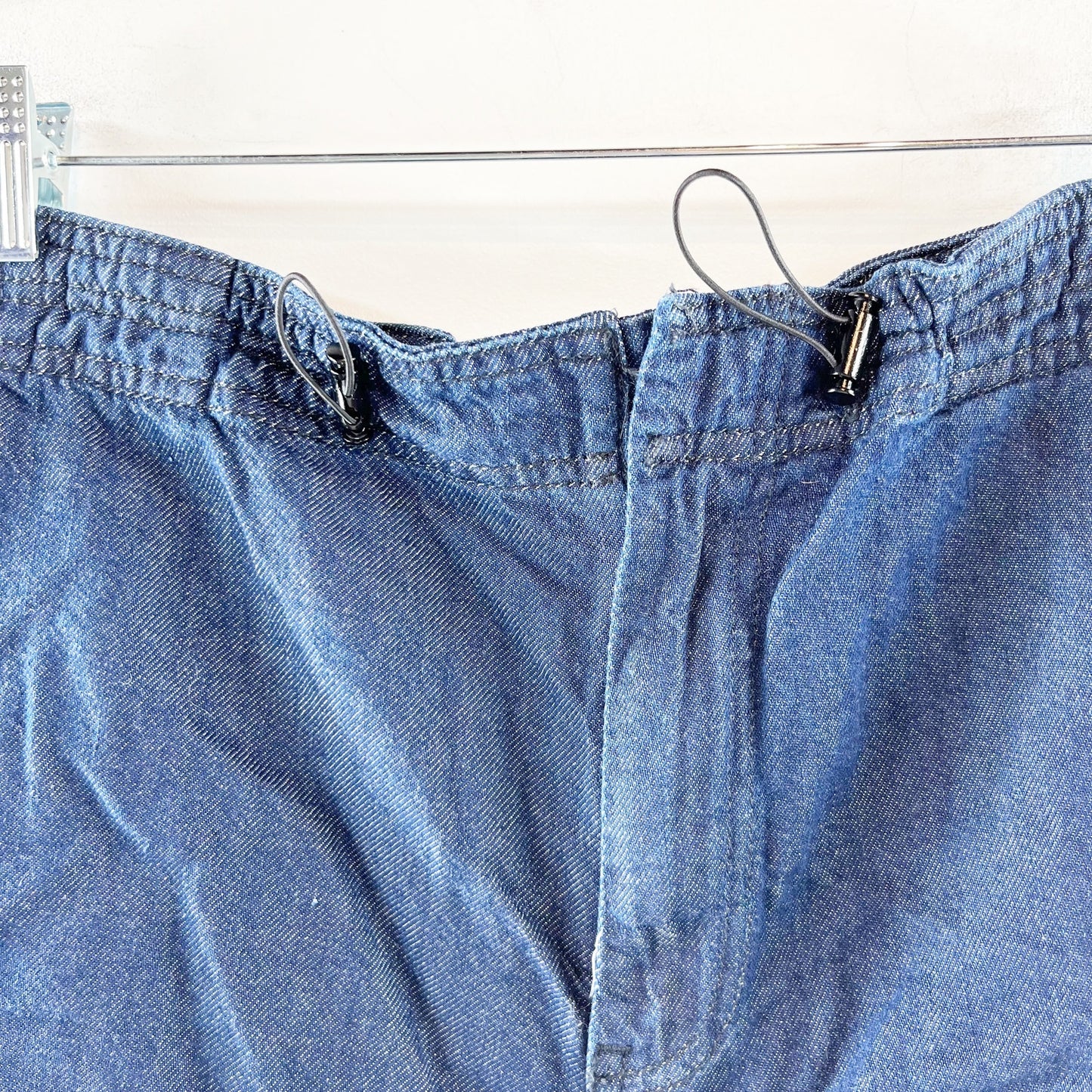 Anthropologie Pilcro Mid-Rise Denim Parachute Shorts Blue Large