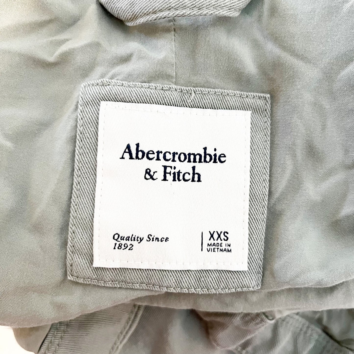 Abercrombie Utility Hooded Cropped Full Zip Jacket Green XXS