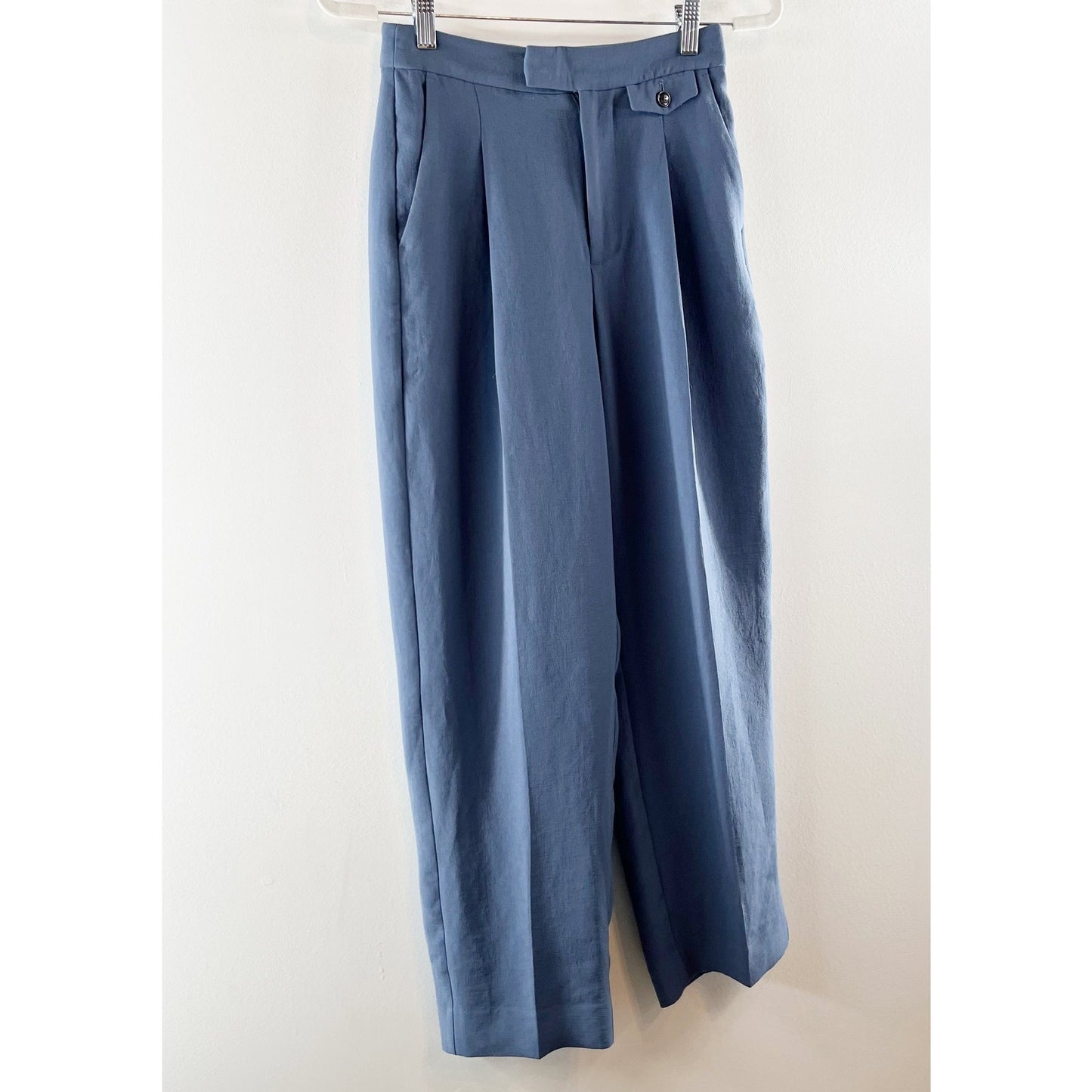 Madewell The Rosedale High-Rise Straight Relaxed Crepe Pleated Pant Nighttime 00
