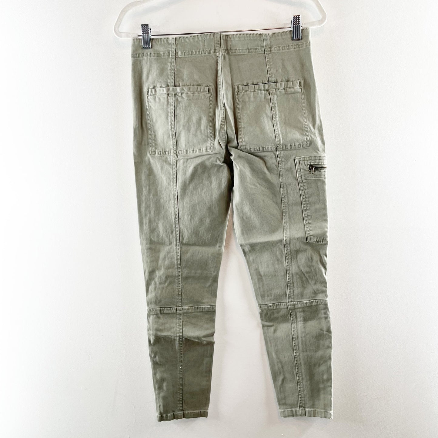 Anthropologie Slim Ankle High Rise Cargo Utility Pants Green 28