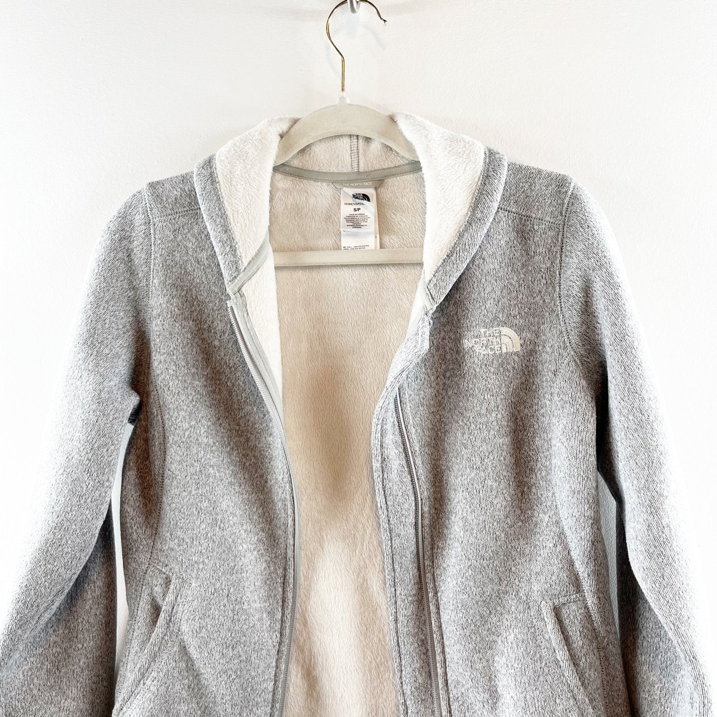The North Face Banderitas Long Sleeve Full Zip Fleece Jacket Gray Small