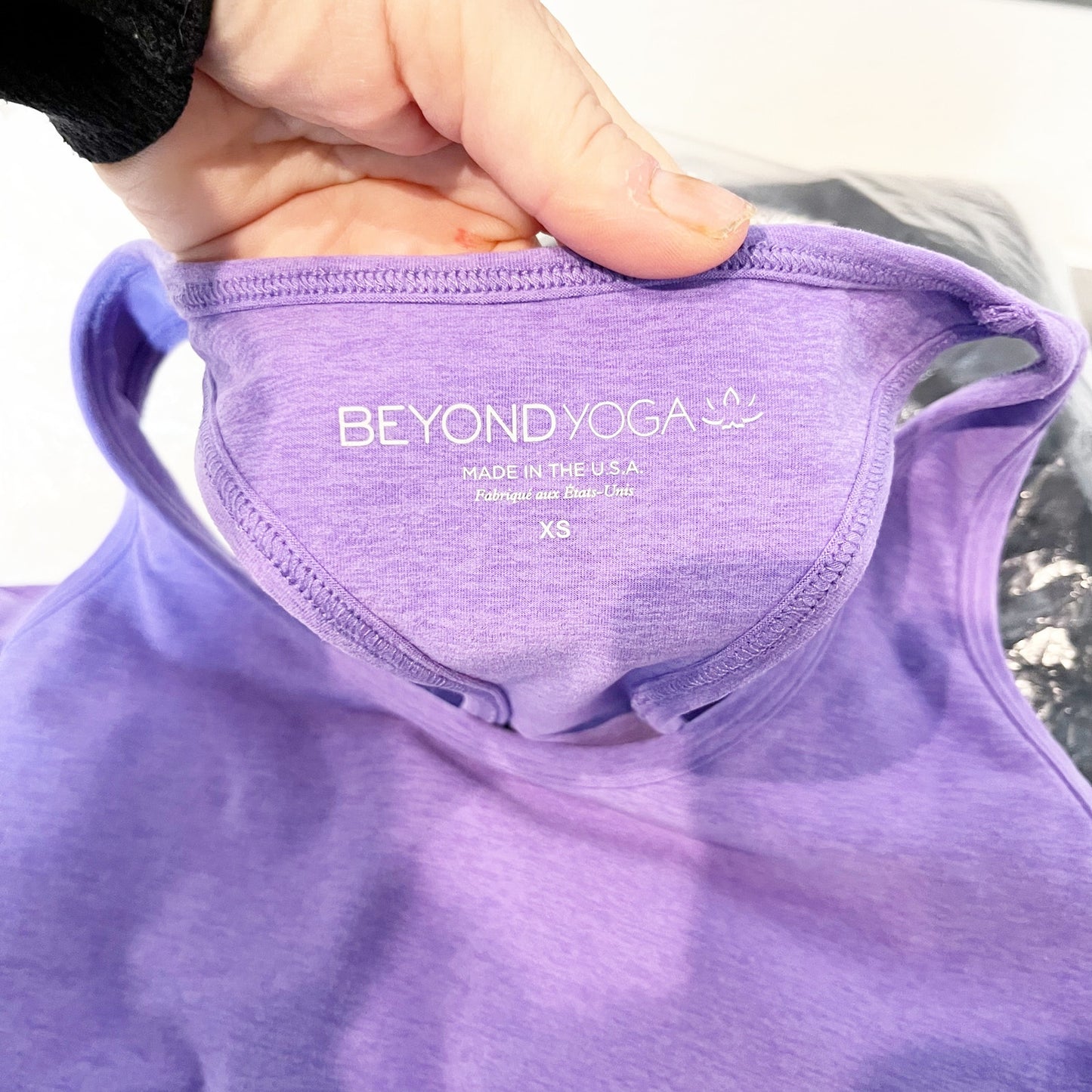 Beyond Yoga Spacedye Step Up Racerback Tank Top Indigo Heather Purple XS
