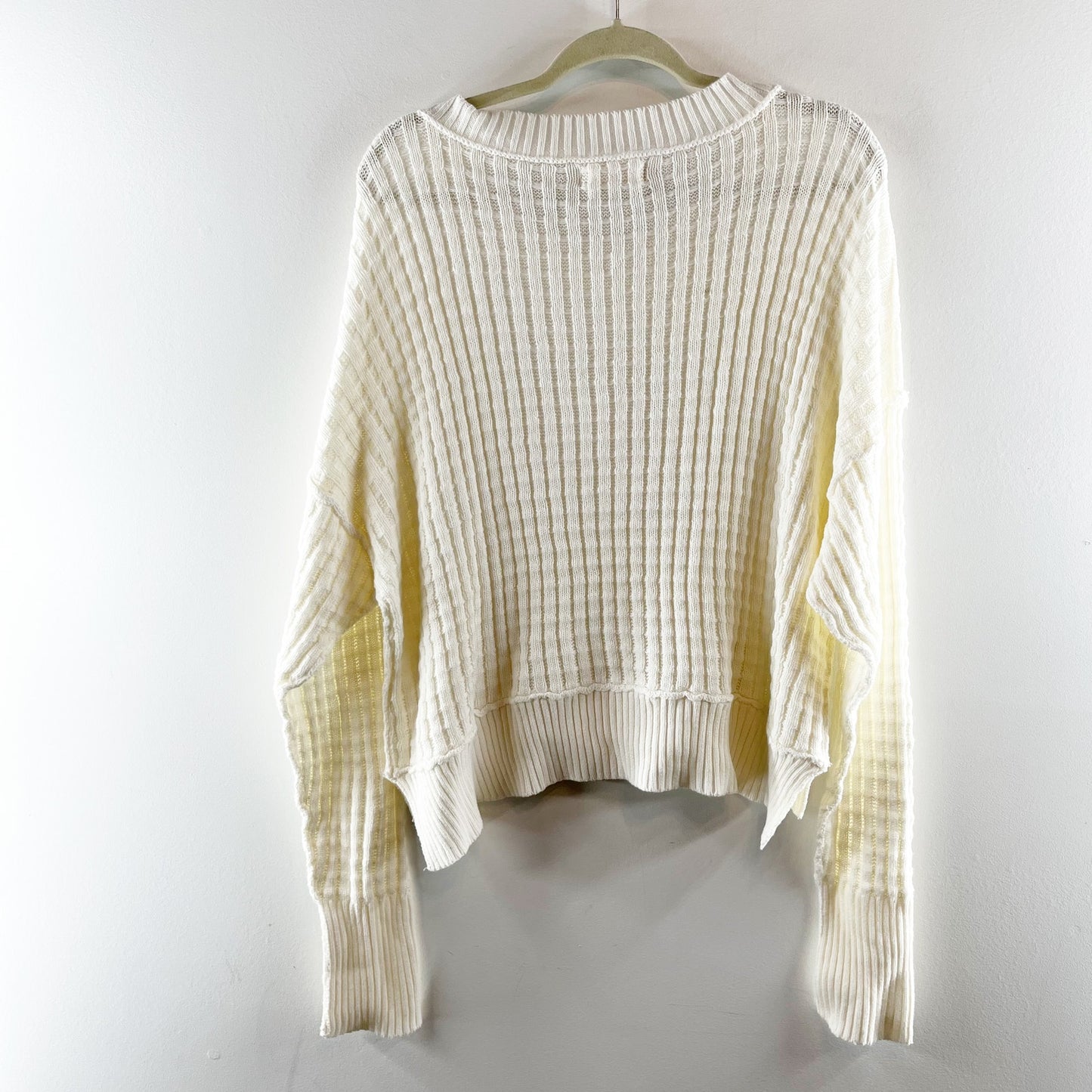 By Together Baylor Crewneck Slouchy Sweater Ivory White Medium