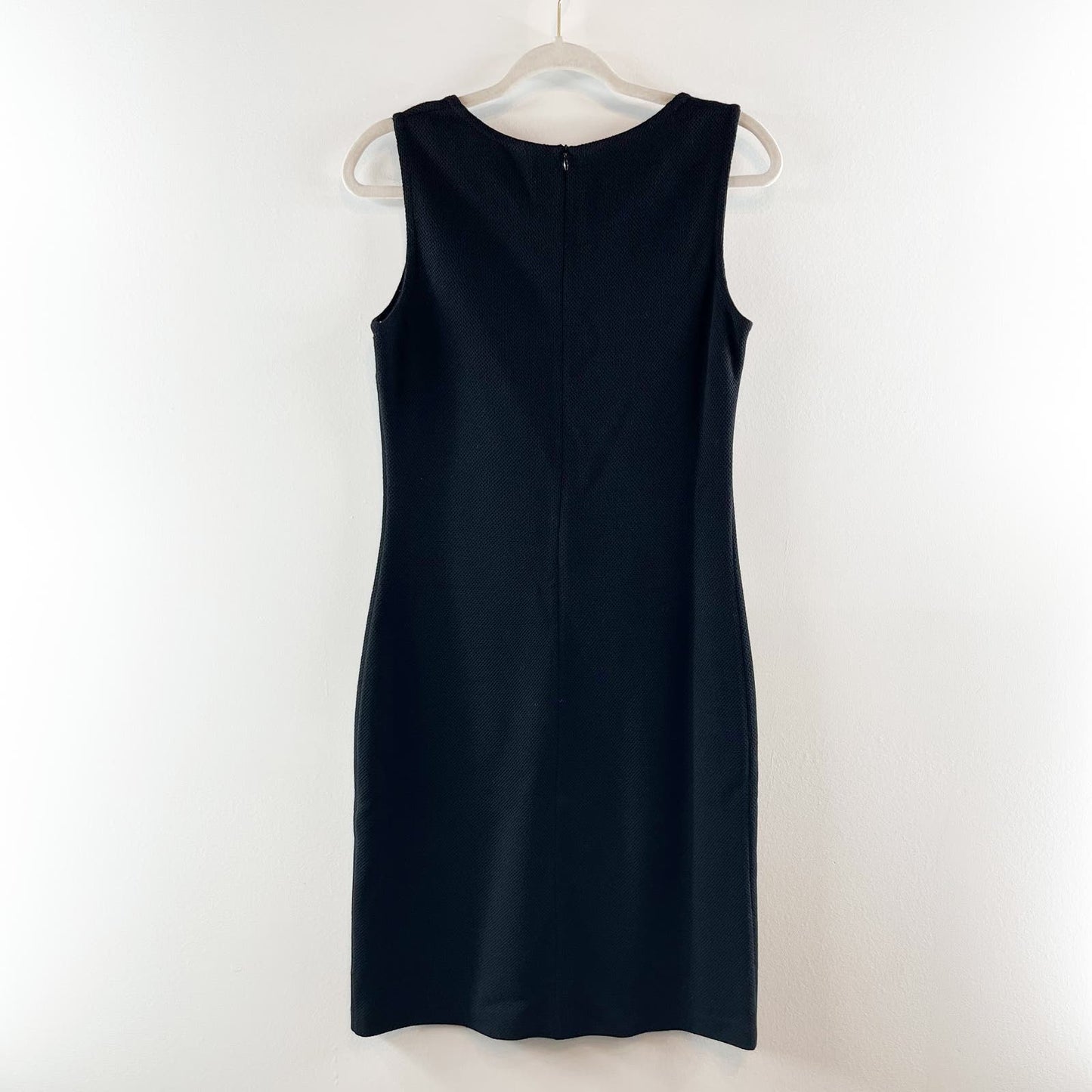 St. John Caviar Wool Blend Sleeveless Sheath Mini Dress Black 6