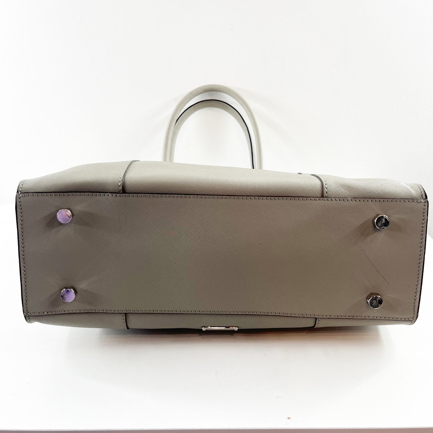 Rebecca Minkoff MAB Leather Square Tote Bag Purse Gray