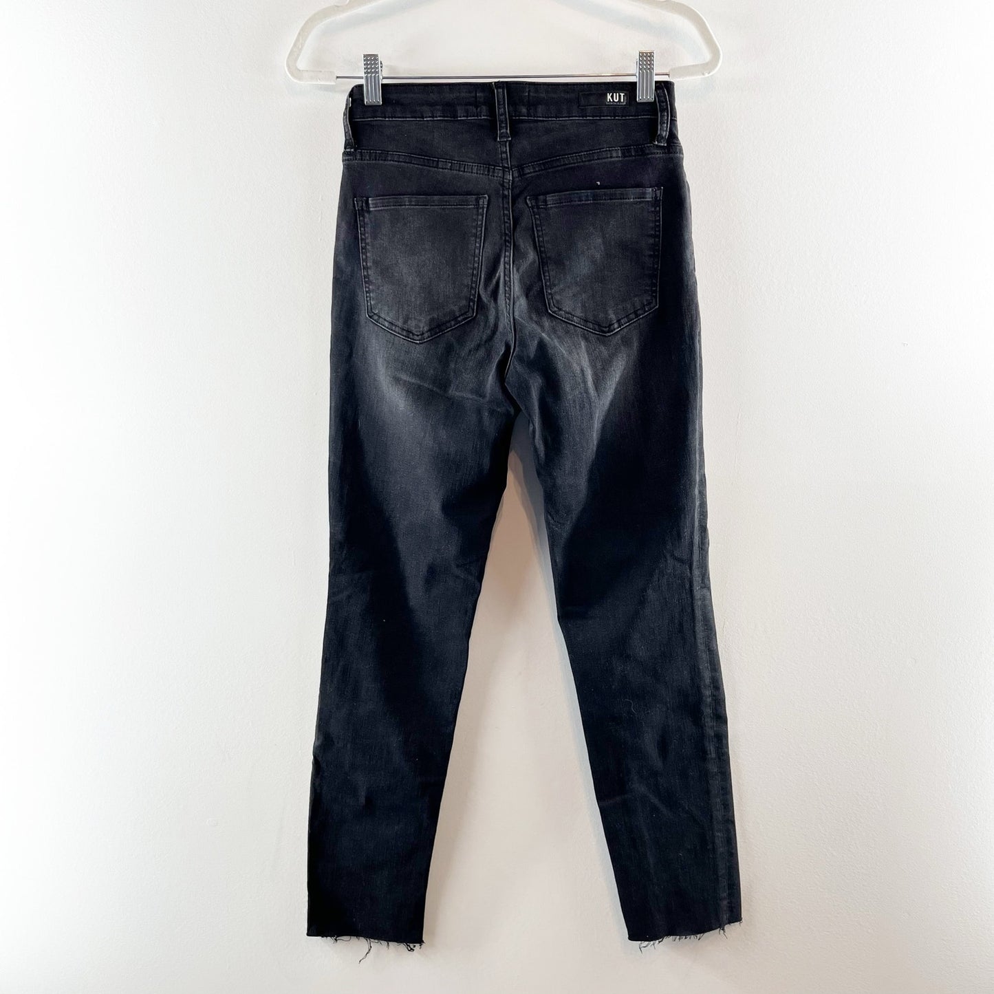 Kut from the Kloth Fab Ab Rachel High Rise Button Fly Mom Jeans Black 0
