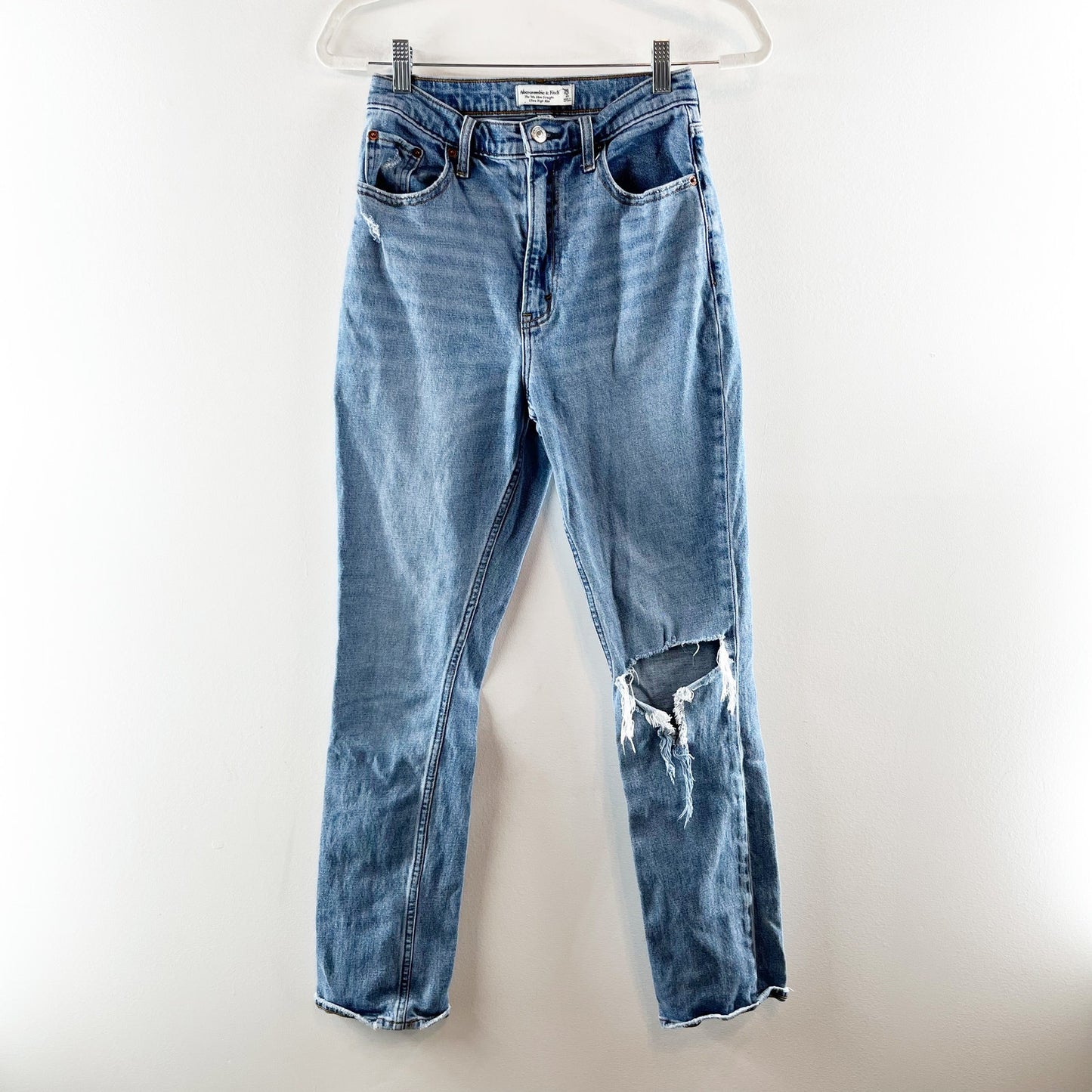 Abercrombie '90s Slim Straight Ultra High Rise Curve Love Jeans Blue 2 / 26