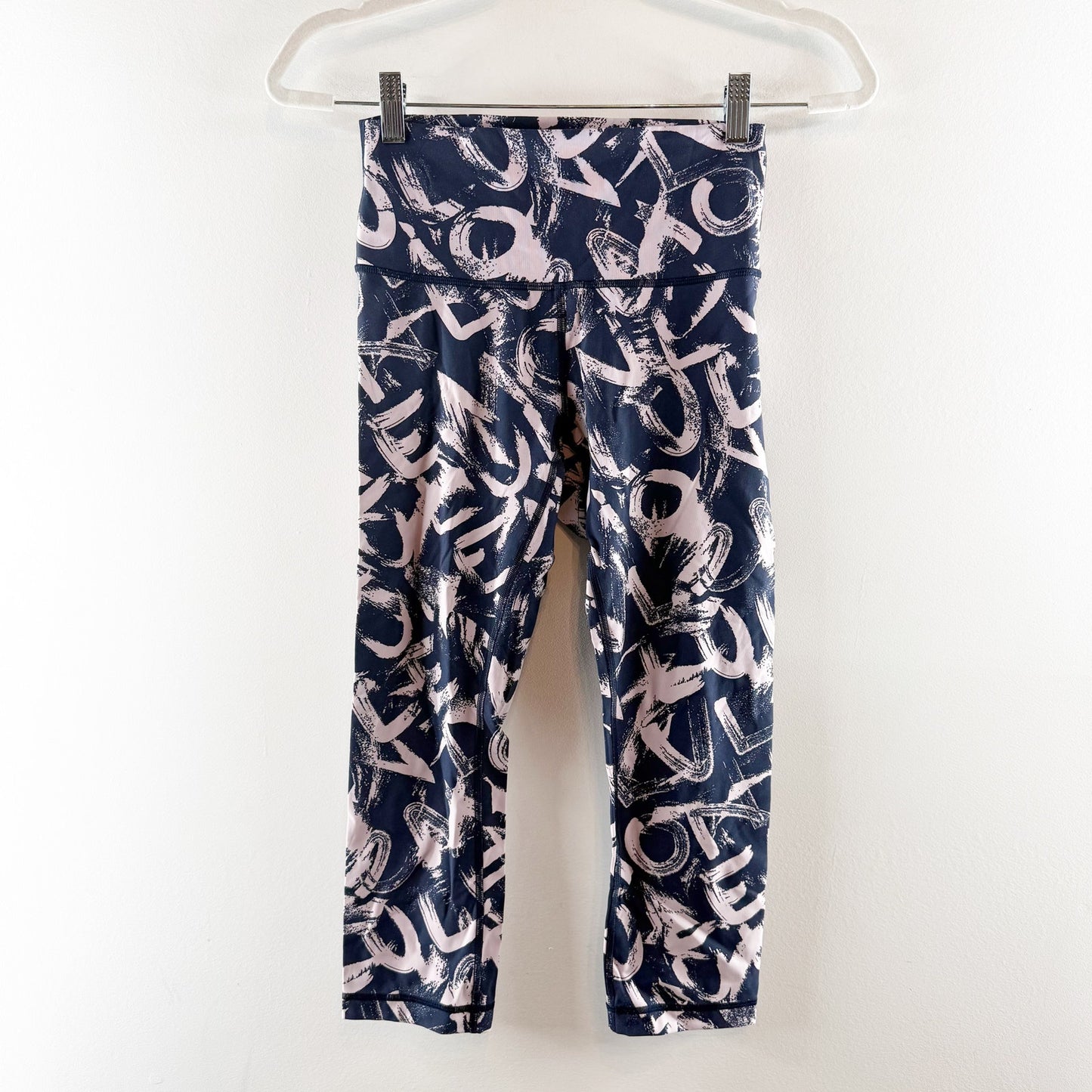 Lululemon Wunder Under Crop Luxtreme 21" Graffiti Pop Antoinette True Navy 6