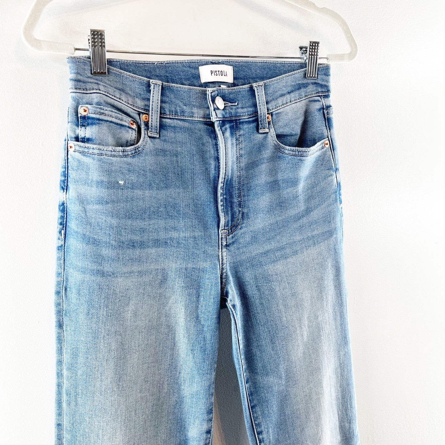 Pistola Kinsley Mid Rise Flare Leg Jeans Blue 27