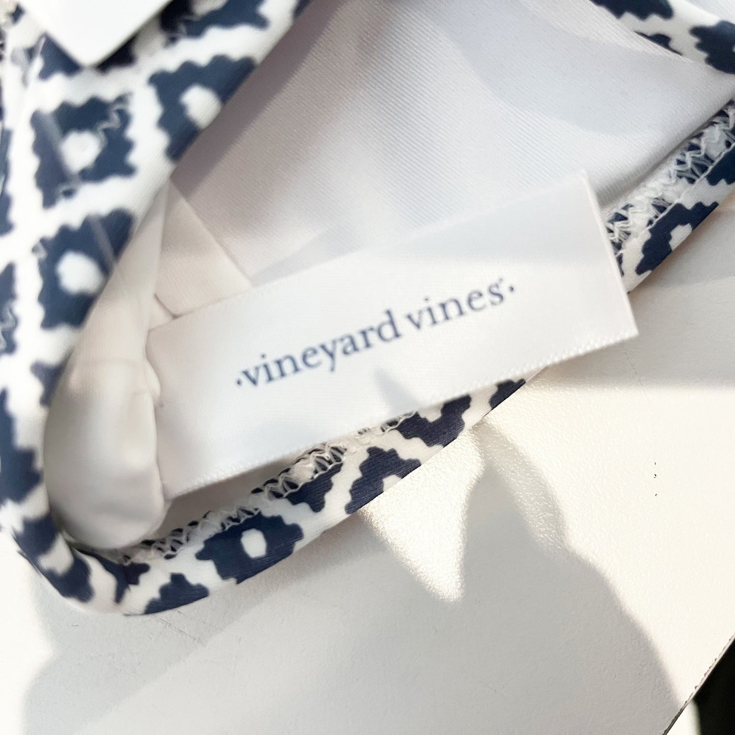 Vineyard Vines Cape Geo Bikini Top & Bikini Bottom Swim Set Faded Indigo Medium