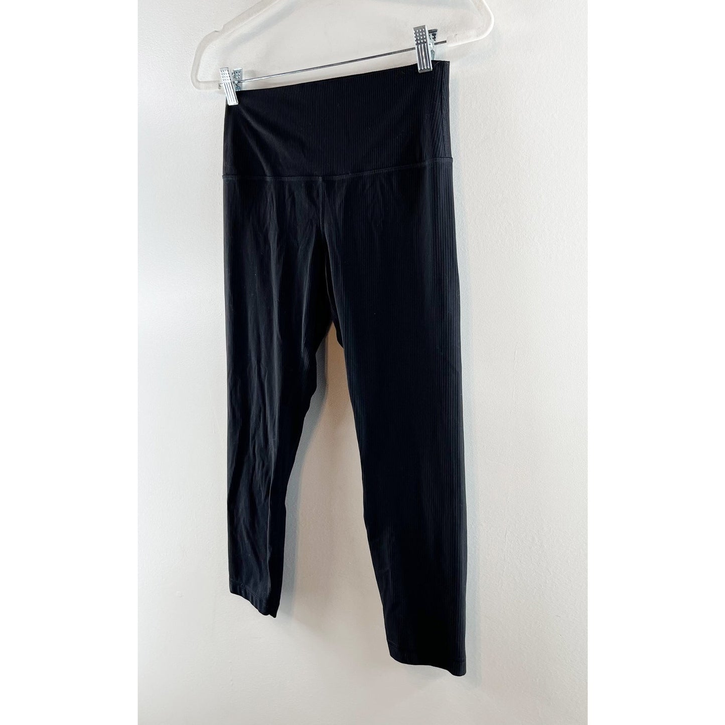 Lululemon Align Ribbed High-Rise Crop Leggings Pants 23" Black 10