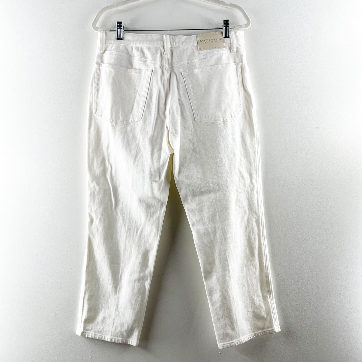Lucky Brand Mid-Rise Cropped Button-Fly Authentic Straight Jeans White 10 / 30