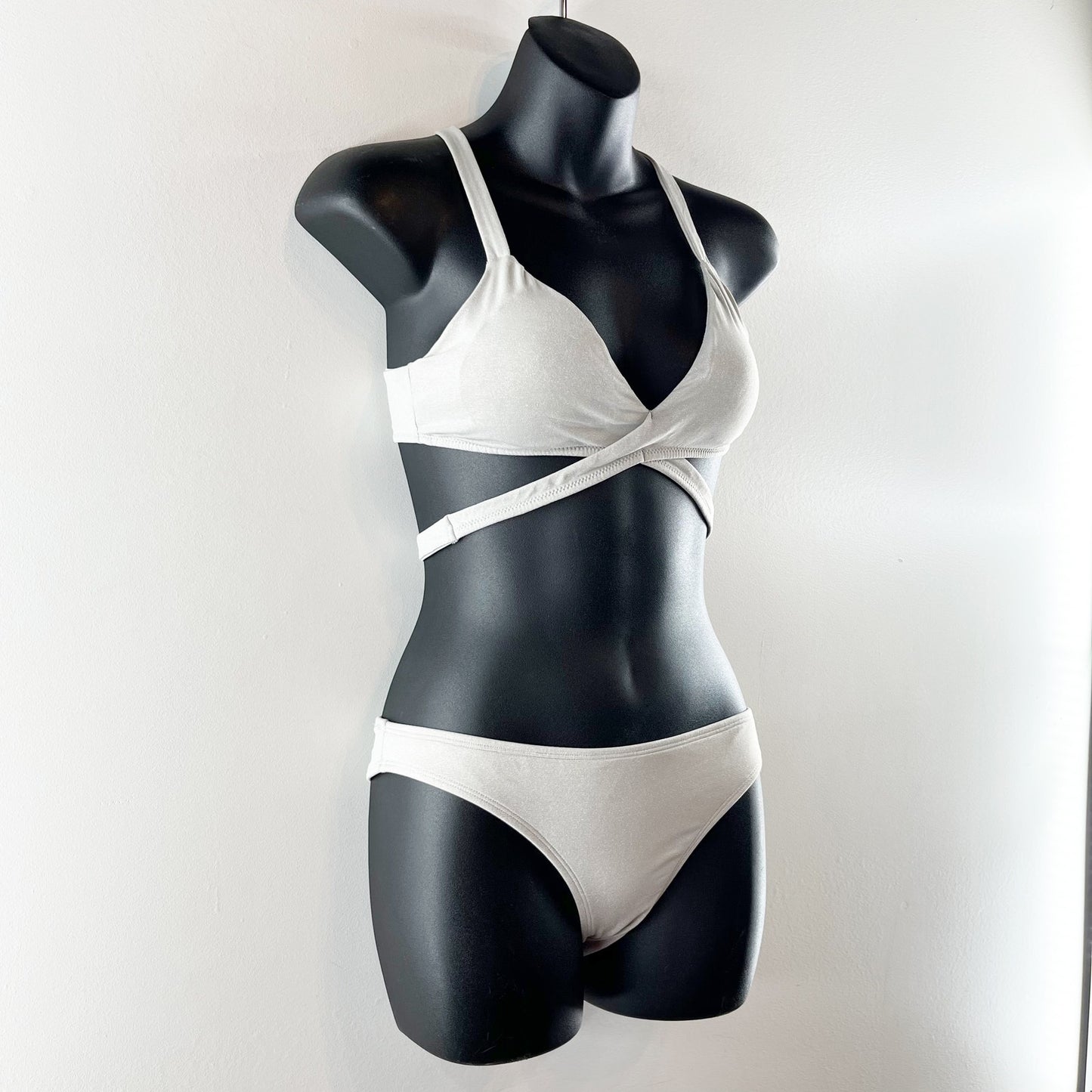 Aerie Two Piece Wrap Bikini Swimsuit Gray Silver Small / Medium