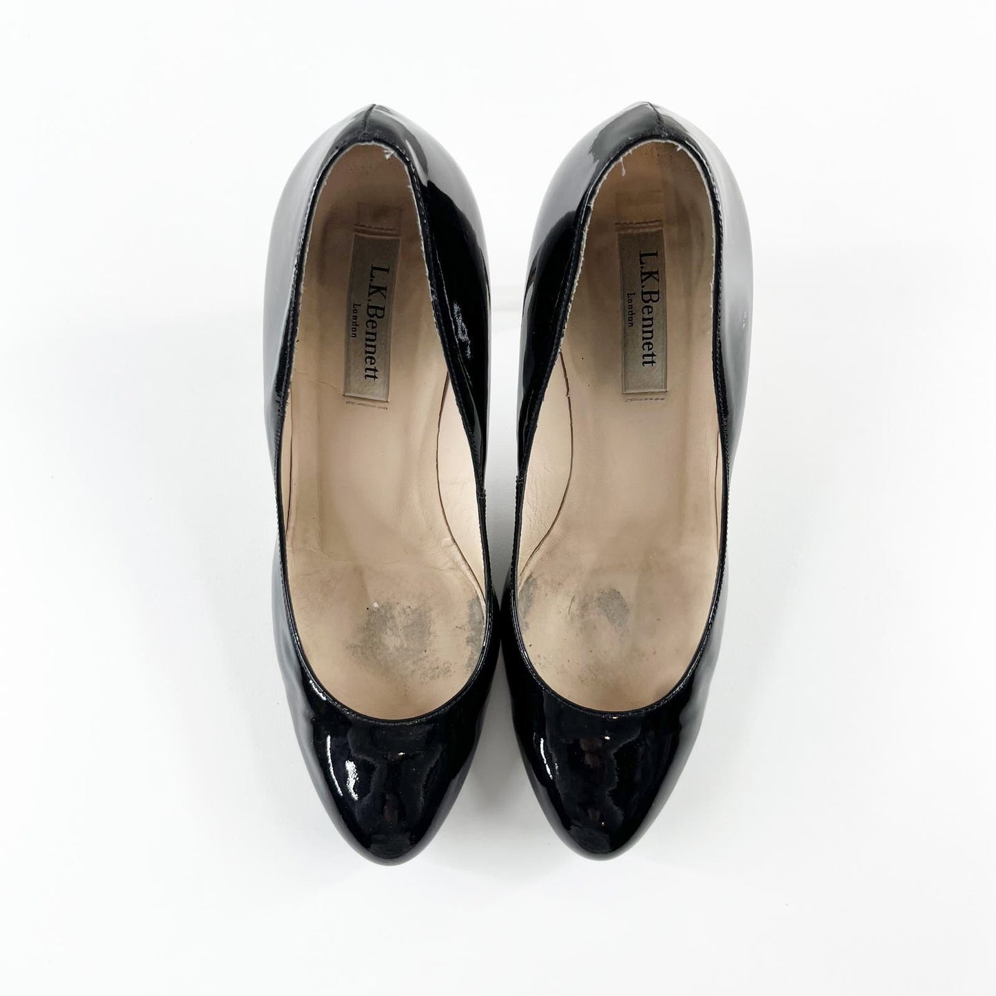 L.K. Bennett Patent Stilletto Pump Heels Black 39 / 9