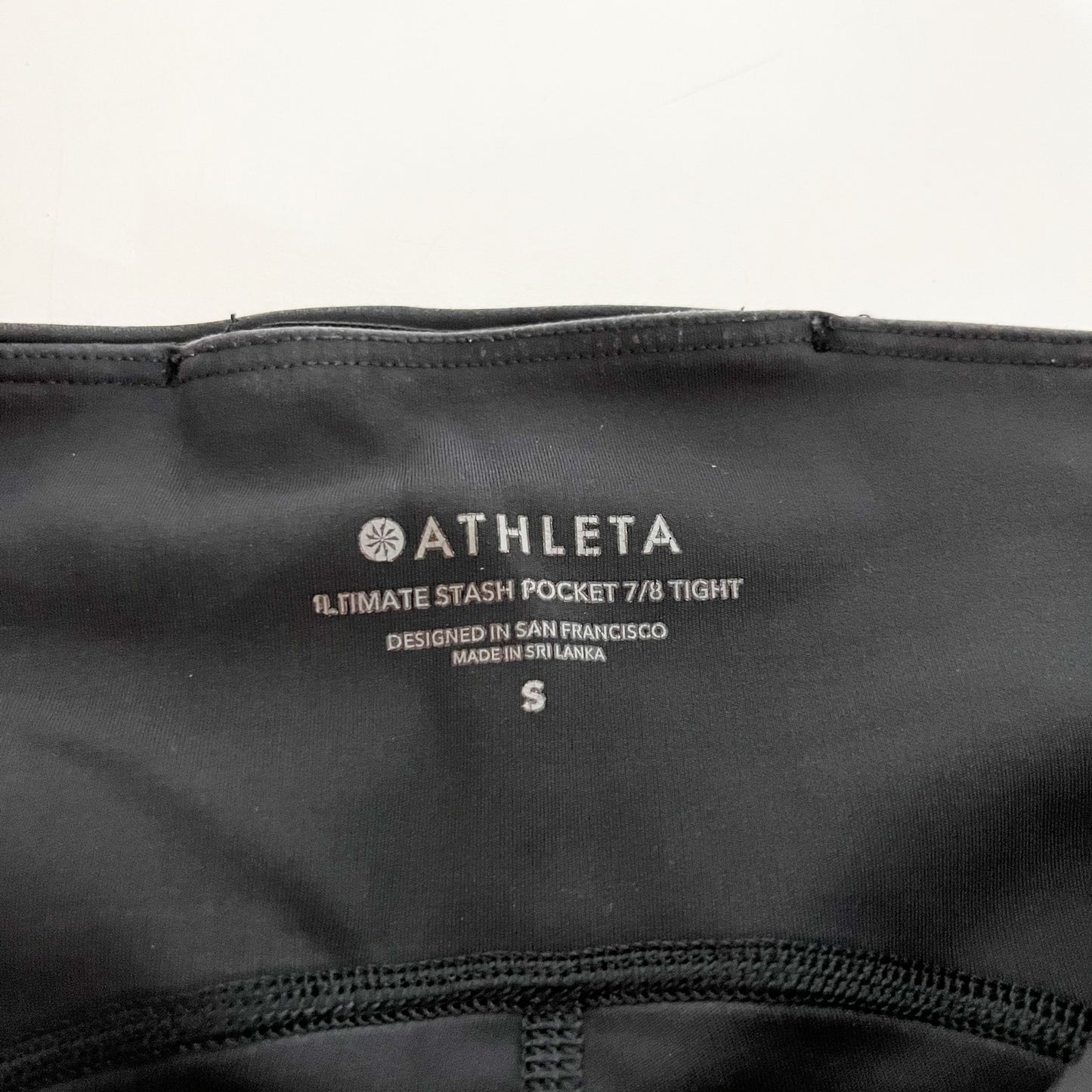 Athleta Ultimate Stash Pocket Hi-Rise Gym Ankle 7/8 Tight Supersonic Black Small
