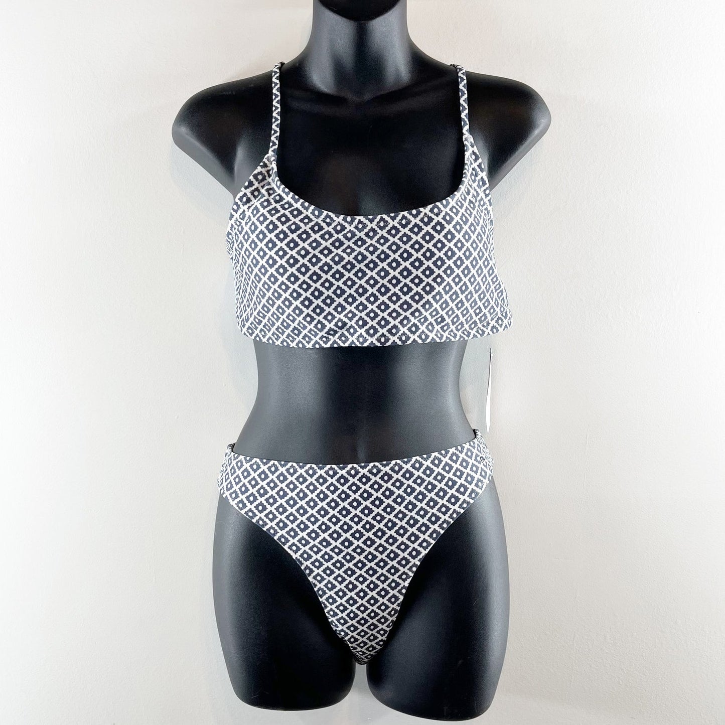 Vineyard Vines Cape Geo Bikini Top & Bikini Bottom Swim Set Faded Indigo Medium