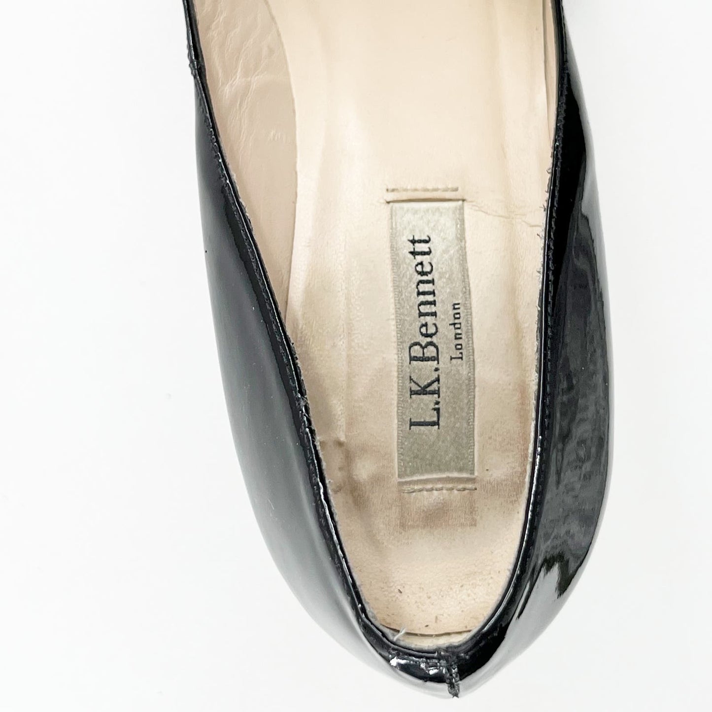 L.K. Bennett Patent Stilletto Pump Heels Black 39 / 9