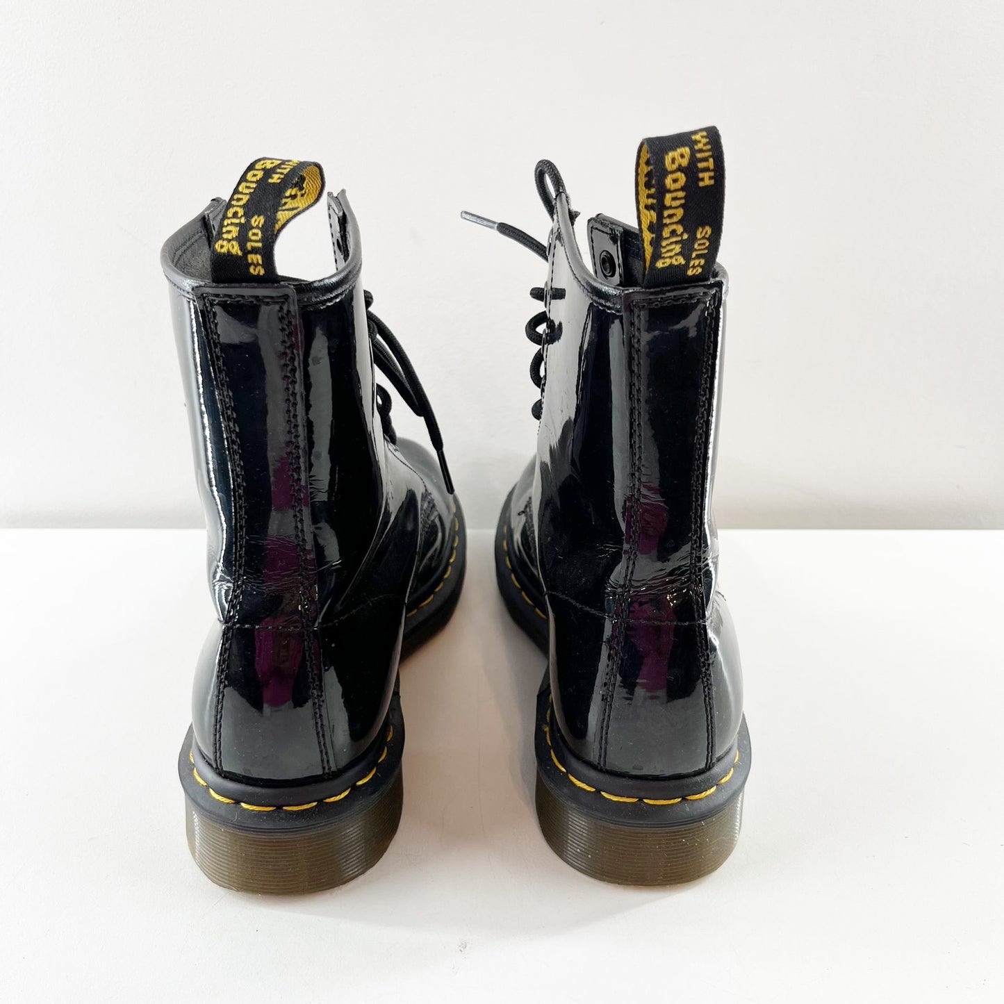 Dr. Martens 1460 Patent Leather Lace Up Combat Boots Black 7