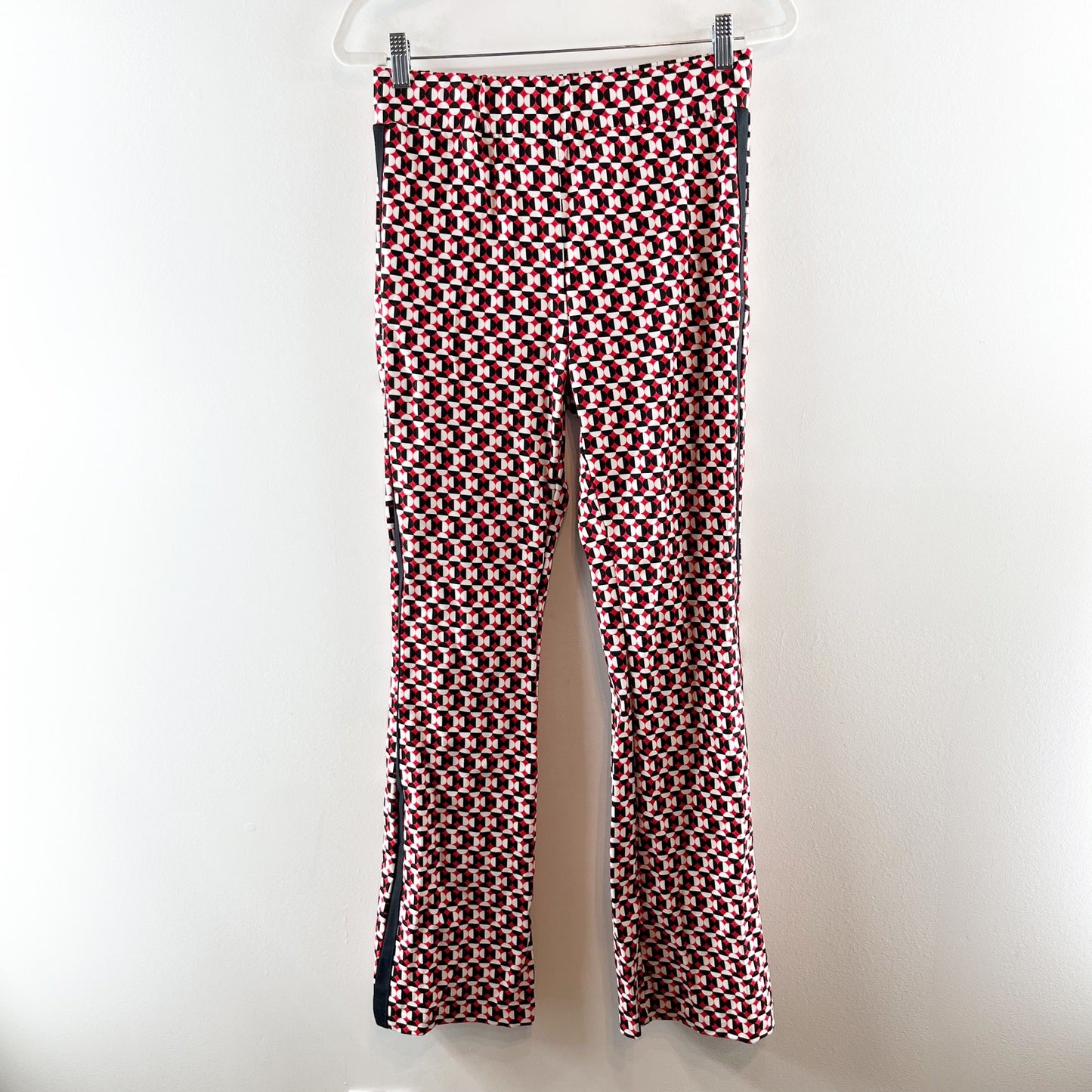 Maeve Anthropologie Pull On Bootcut Printed Pants Red Black Small