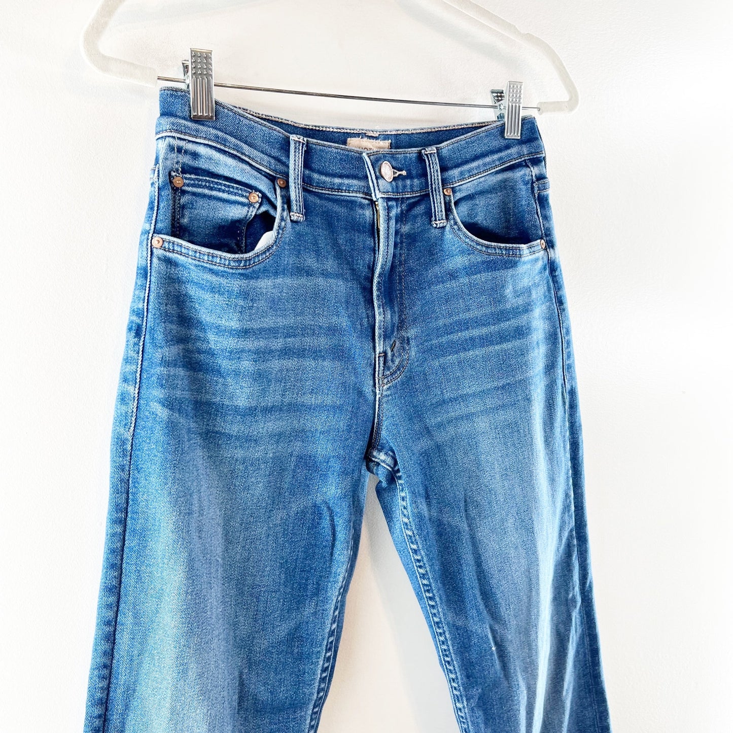 Mother The Smarty Pants Flood Mid Rise Straight Leg Jeans Connect The Dots 26