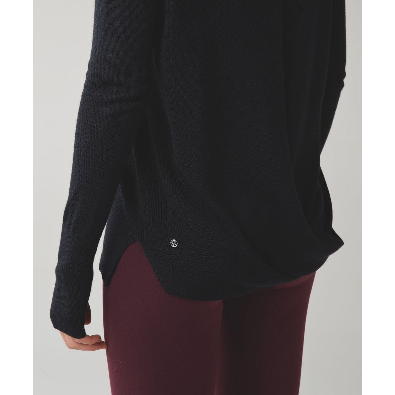 Lululemon Bring It Backbend Open Back Long Sleeve Pullover Sweater Black 8