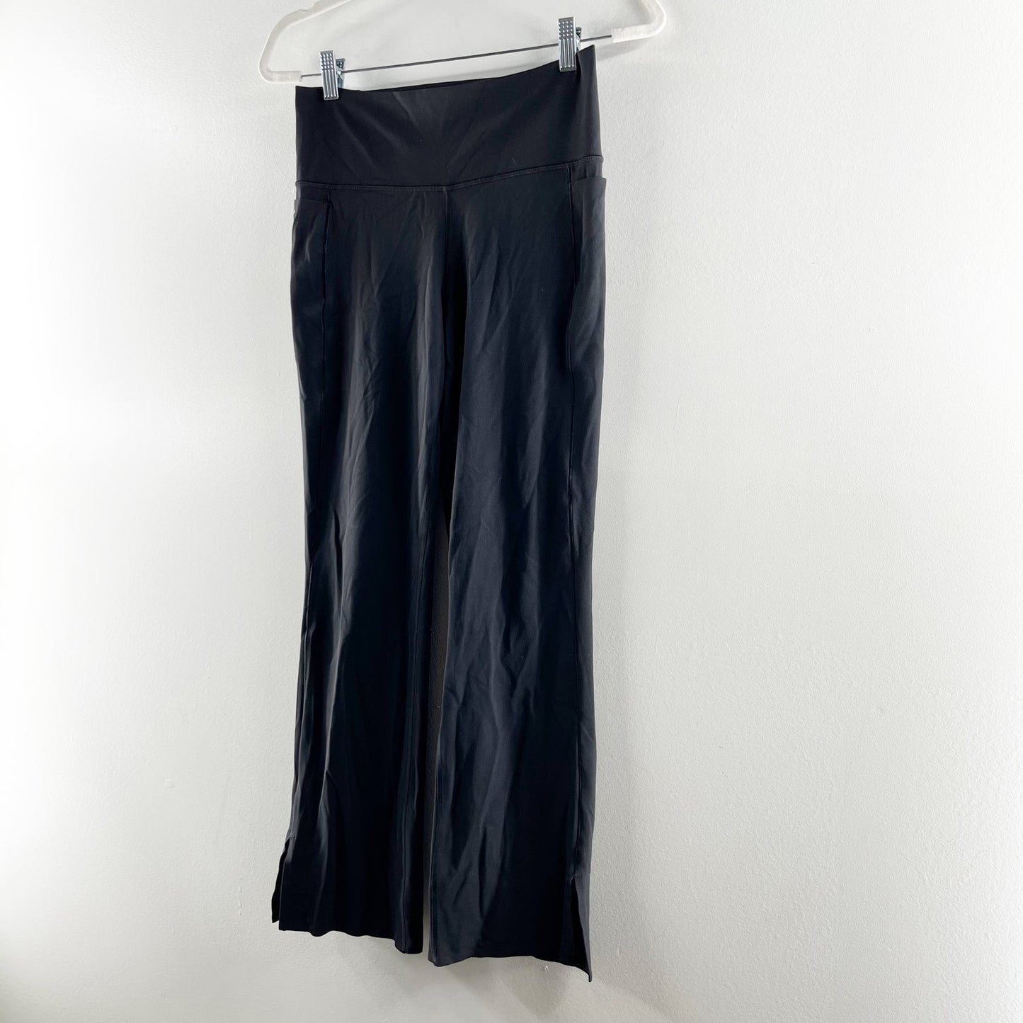 Athleta Transcend Stash Crop High Rise Straight Leg Pants Leggings Black Large