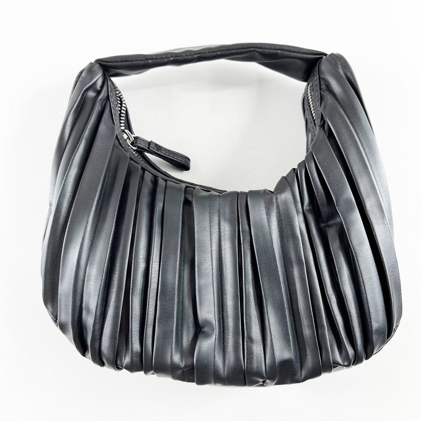 Topshop Pleated Plisse Shoulder Mini Bag Purse Black