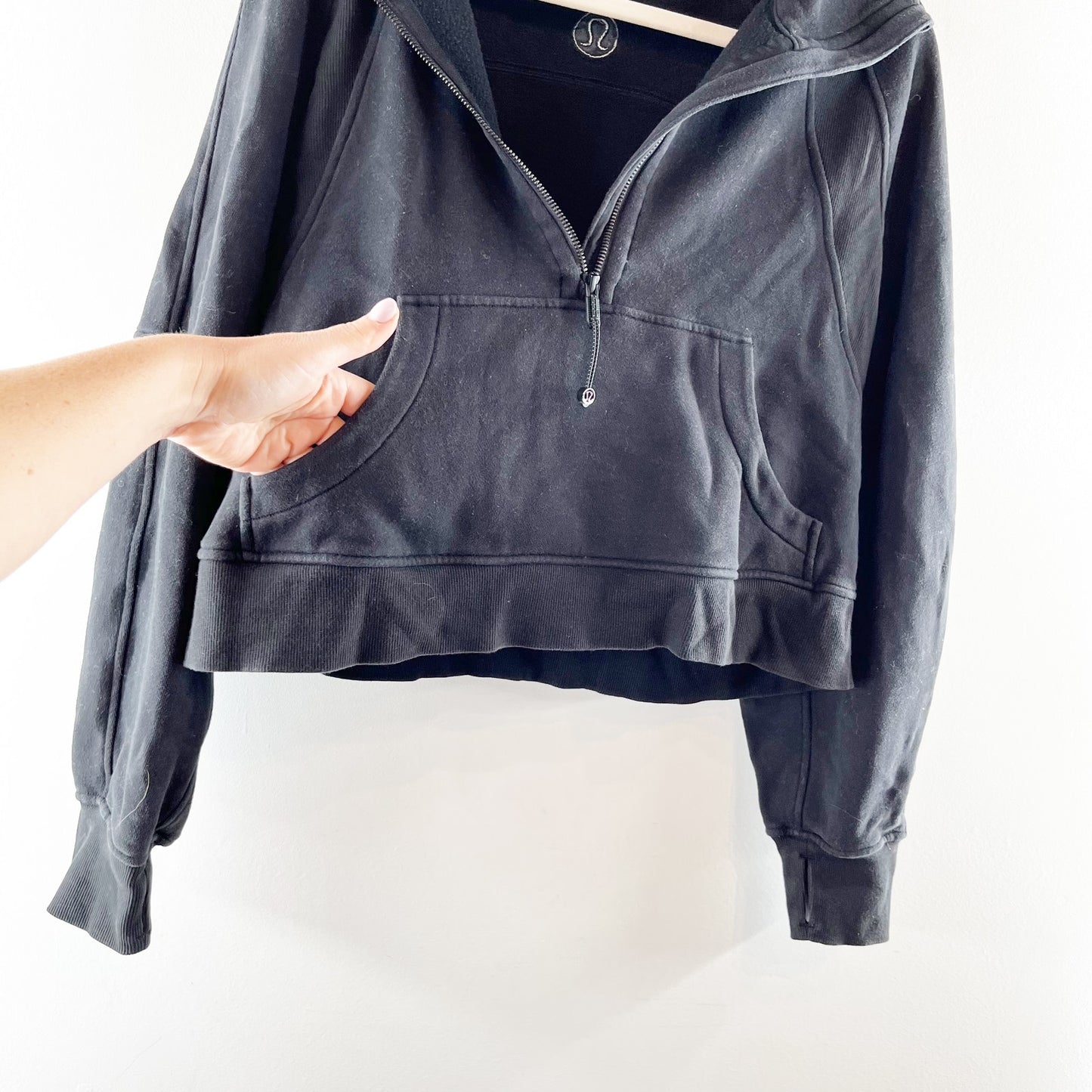 Lululemon Scuba Oversized Funnel Neck Half Zip Sweatshirt Black Medium Large