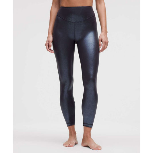 Lululemon Wunder Under SmoothCover Tight 25" Foil Radiate Foil Print Black Night