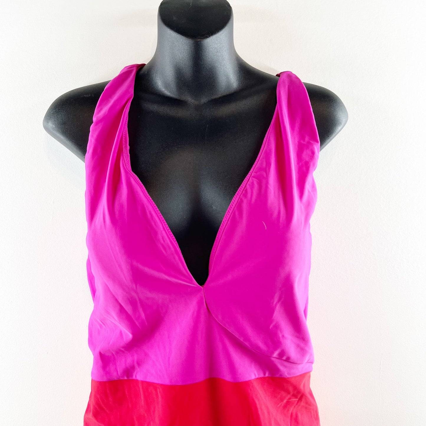 Summersalt The Deep Dive Colorblock One Piece Swimsuit Lava Hibiscus Pink 12