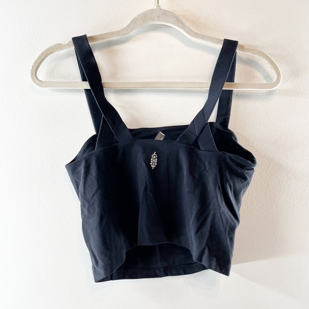 FP Movement by Free People Sleeveless Square Neck Cropped Tank Top Black Small
