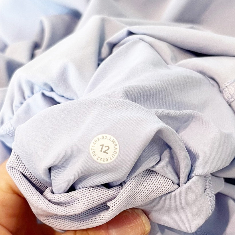Lululemon Court Rival High-Rise Mini Skirt Skort Long Pastel Blue 12