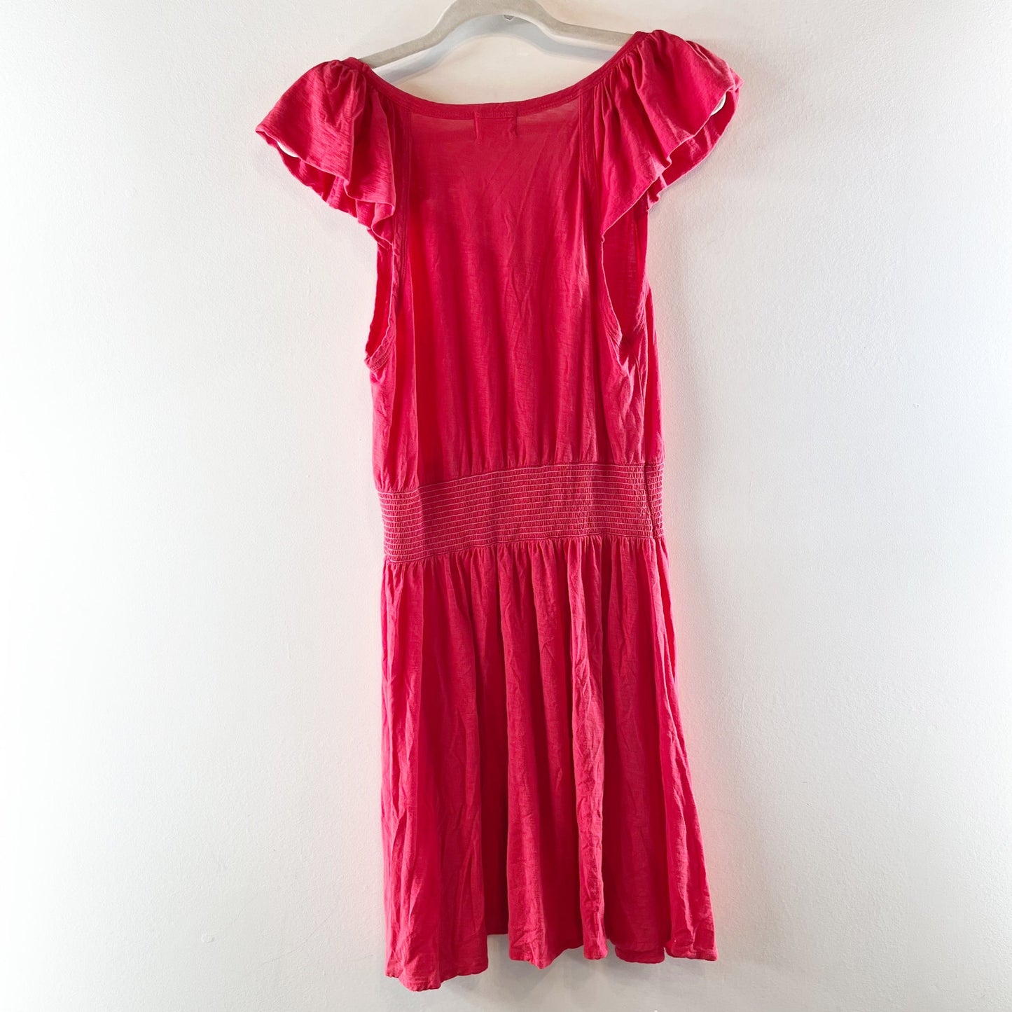 Nation LTD Mina Smocked Waist Ruffled Midi Dress Cherrybomb Red Medium