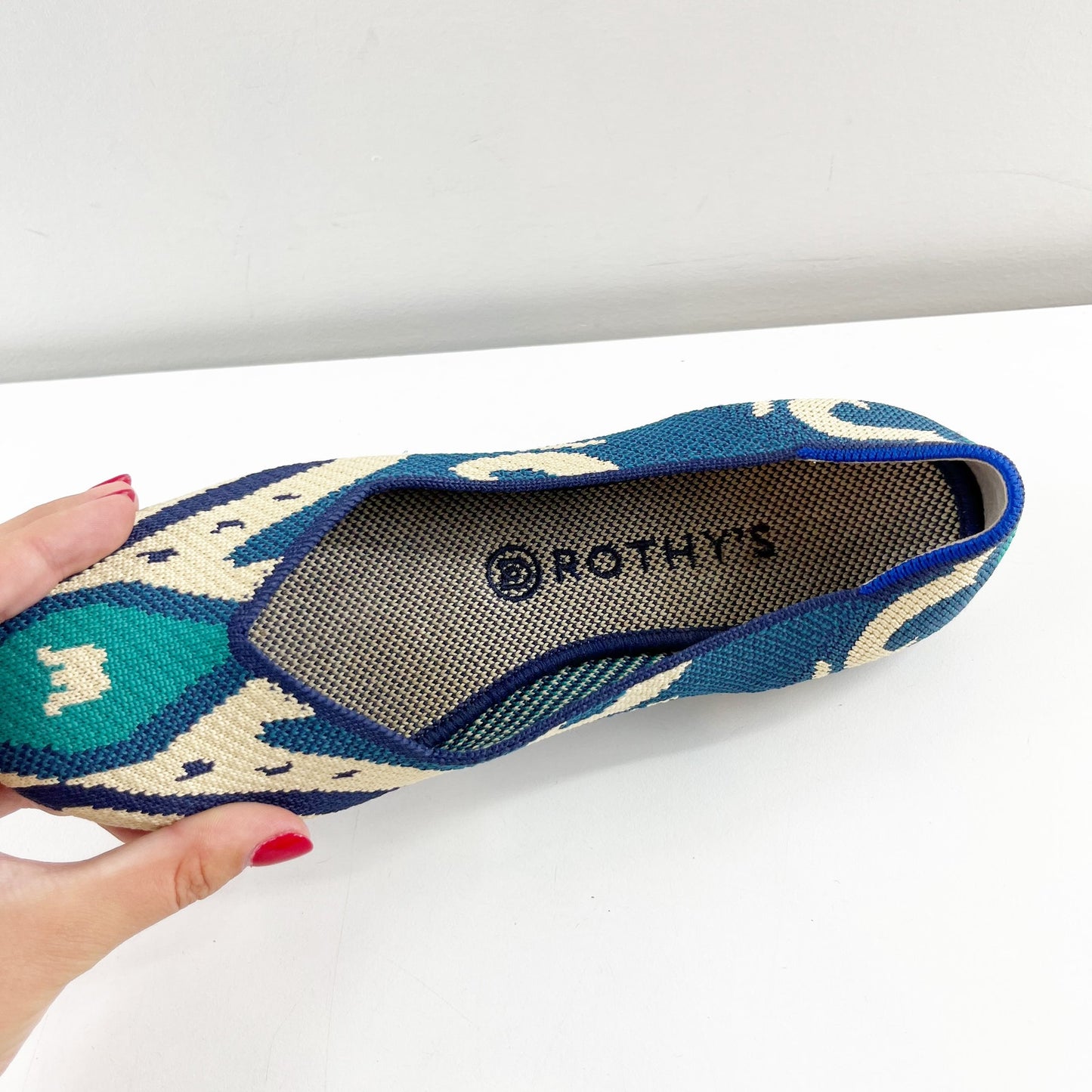 Rothy's Round Toe Moroccan Slip On Ballet Loafer Shoes Blue 9