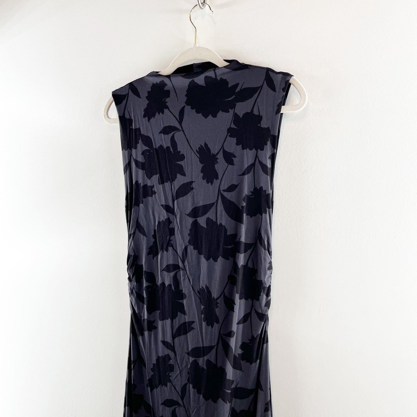 Z Supply Tatum Shadow Floral Print Sleeveless Bodycon Midi Dress Black Small