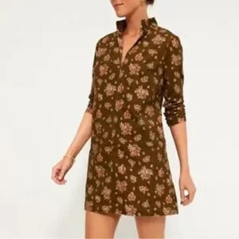 Tuckernuck Hazel Bouquet Corduroy Clifton Mini Dress Brown Small