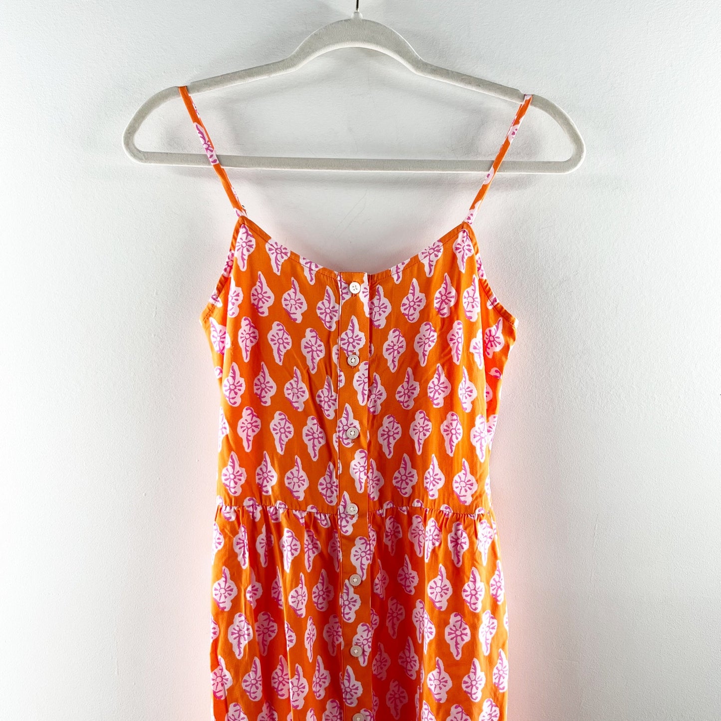 J. Crew Strappy Tiered Midi Sundress in Bold Orange Pink 00