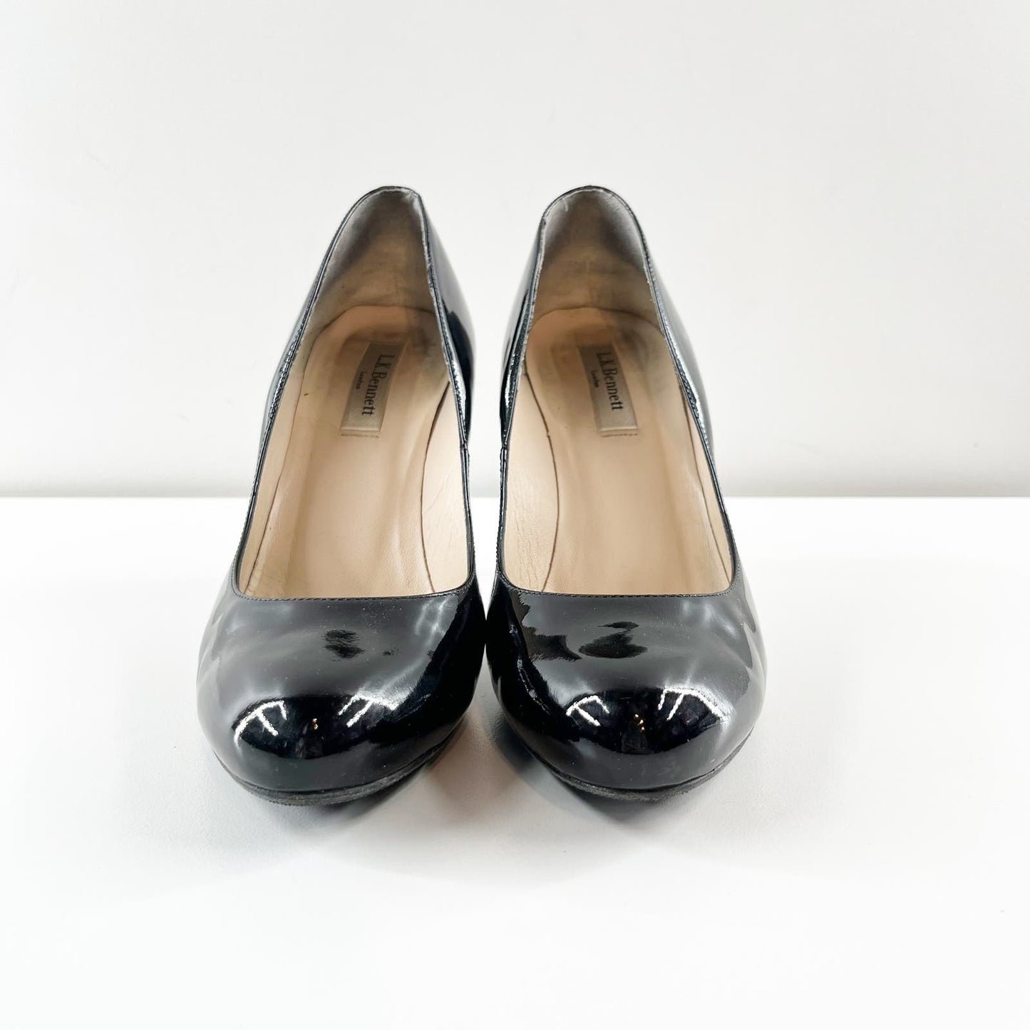 L.K. Bennett Patent Stilletto Pump Heels Black 39 / 9