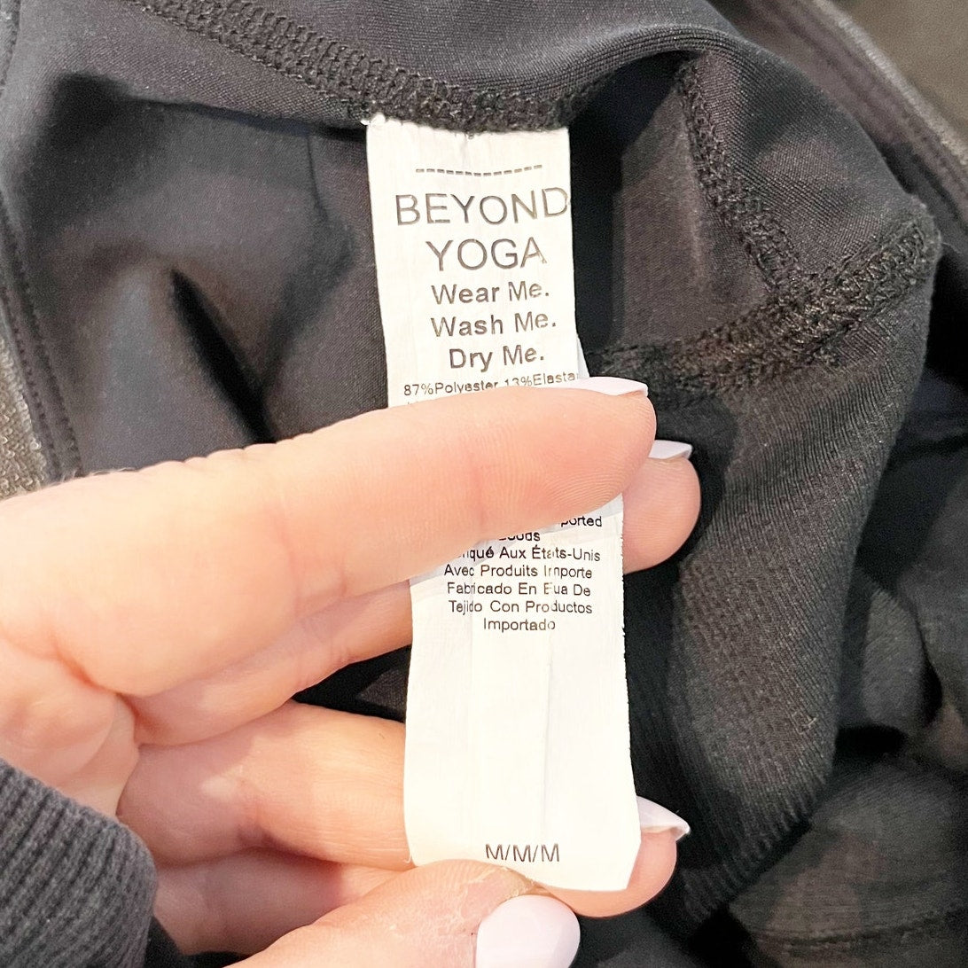 Beyond Yoga High Waisted Midi Leggings Foil Black Medium