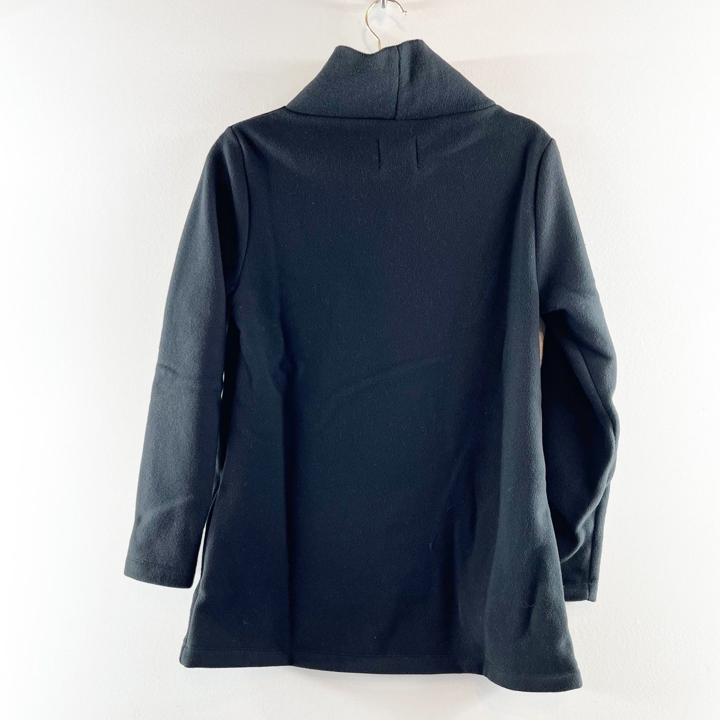 Dudley Stephens Fleece Cobble Hill Turtleneck Tunic Sweatshirt Black Medium