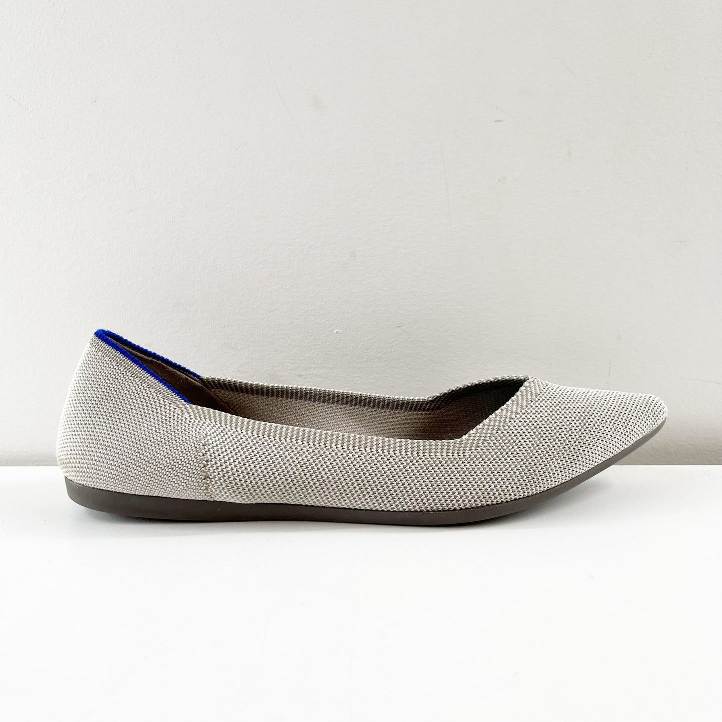Rothy’s Slip On The Point Washable Ballet Flats Flax Birdseye Gray 10