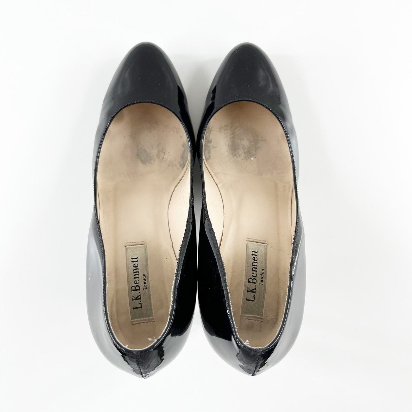 L.K. Bennett Patent Stilletto Pump Heels Black 39 / 9