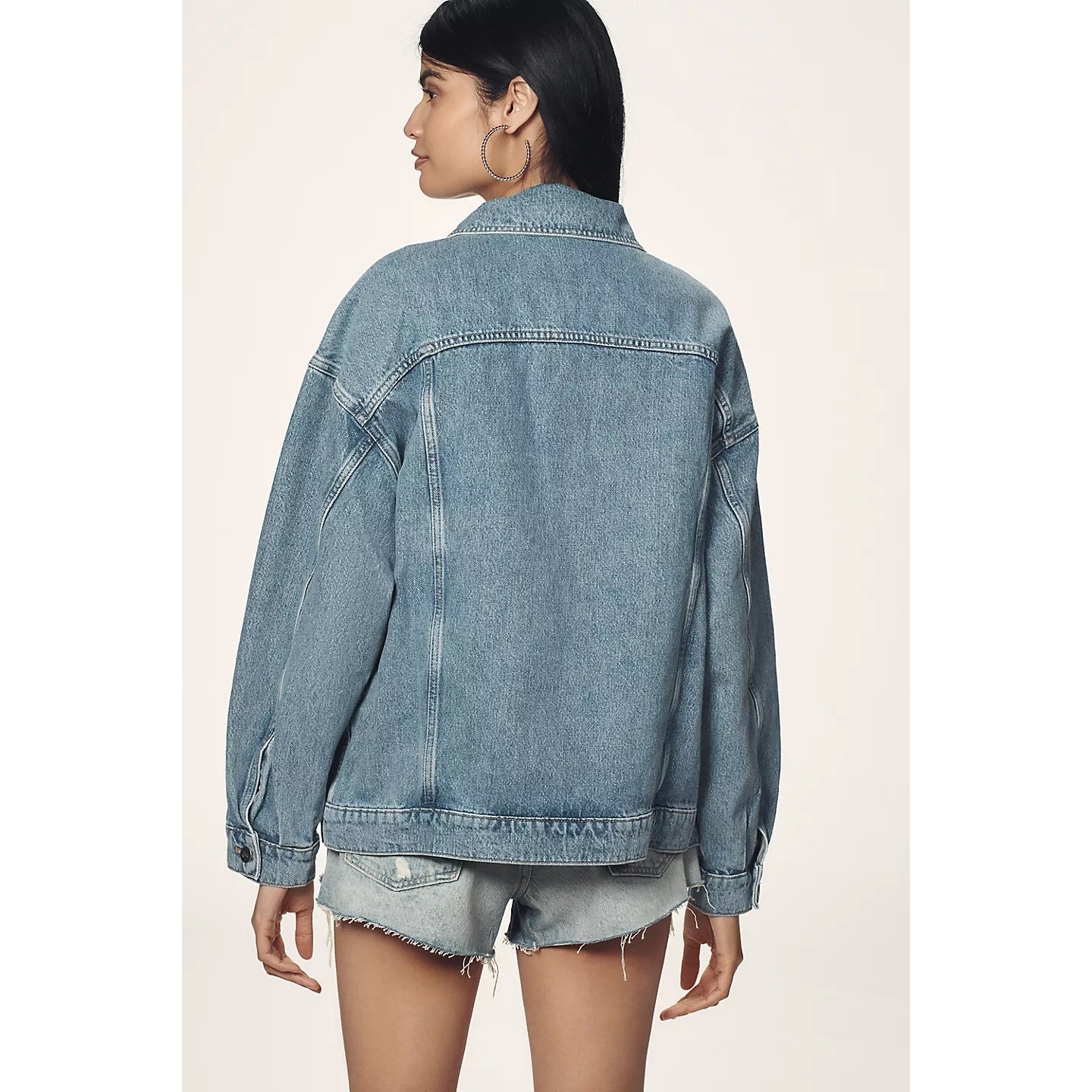 Pilcro Anthropologie The Western Denim Boyfriend Oversized Trucker Jacket XLP