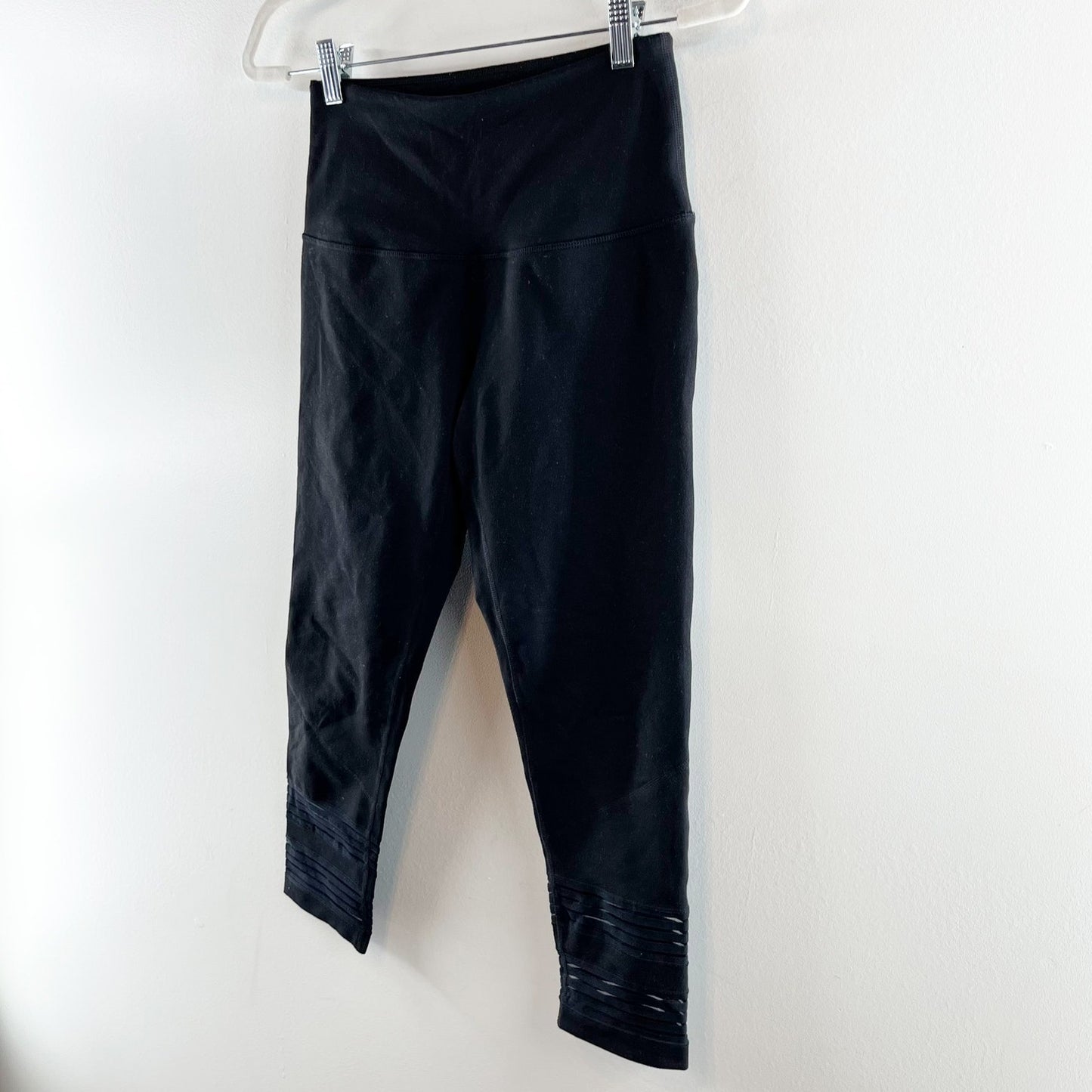 Zella High Rise Mesh Cropped Black Leggings Small
