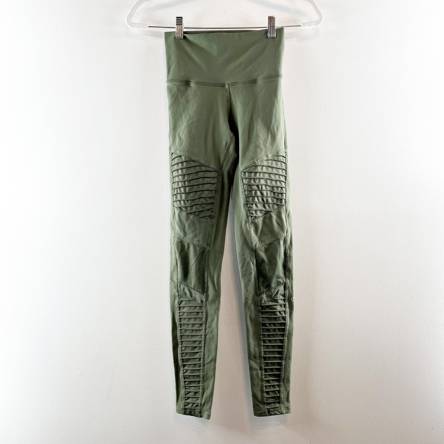 Alo Yoga Pull On High-Waisted Moto Leggings Jungle Green XS