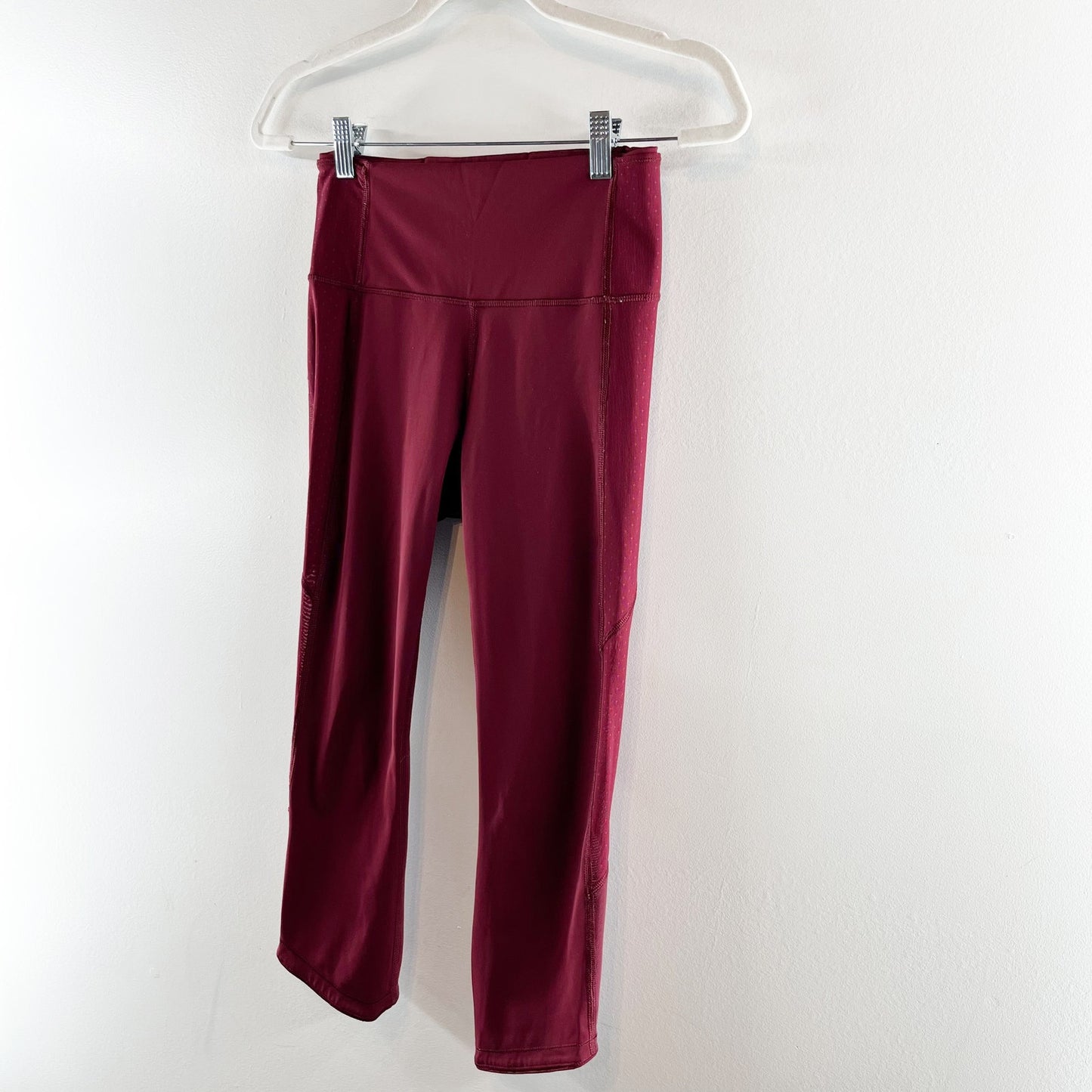 Lululemon Wunder Under Body Con Crop Leggings Deep Rouge Burgundy Red 6