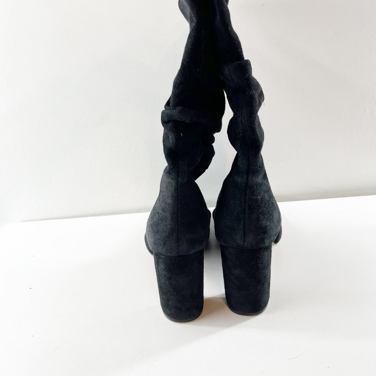Banana Republic Pointed Toe Suede Slouchy Mid Calf Boots Black 9.5