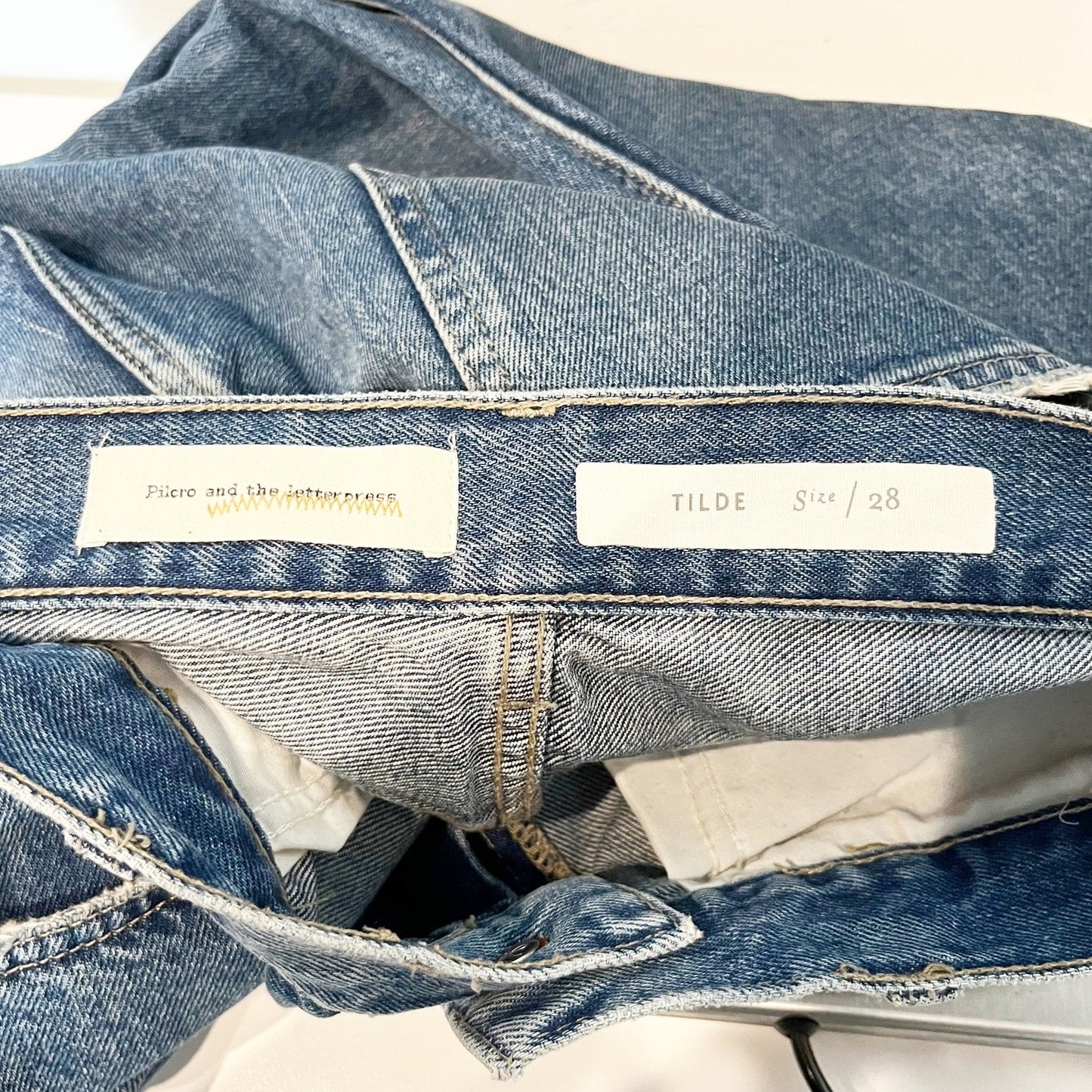 Pilcro and The Letterpress High Rise Tilde Slim Boyfriend Jeans Blue 28 / 6